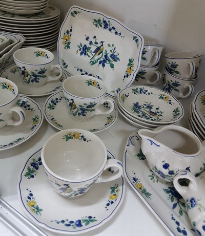 27070303b - Service, Villeroy & Boch, Modell Phönix blau, 12 Tassen mit Untertassen, 12 ...