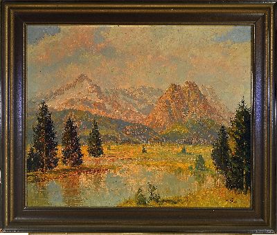 27070339k - Ferdinand Dörr, 1880 Bad Dürkheim-1968 Karlsruhe, Alpspitze-Zugspitze, so verso auf ...