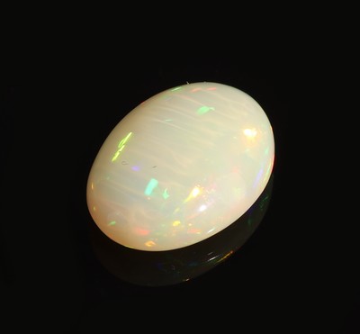 27070483b - Loser weißer Opal, 9.06 ct, Fundort: Äthiopien, Maße ca. 19.6 x 14.2 x 6.5 mm, ...