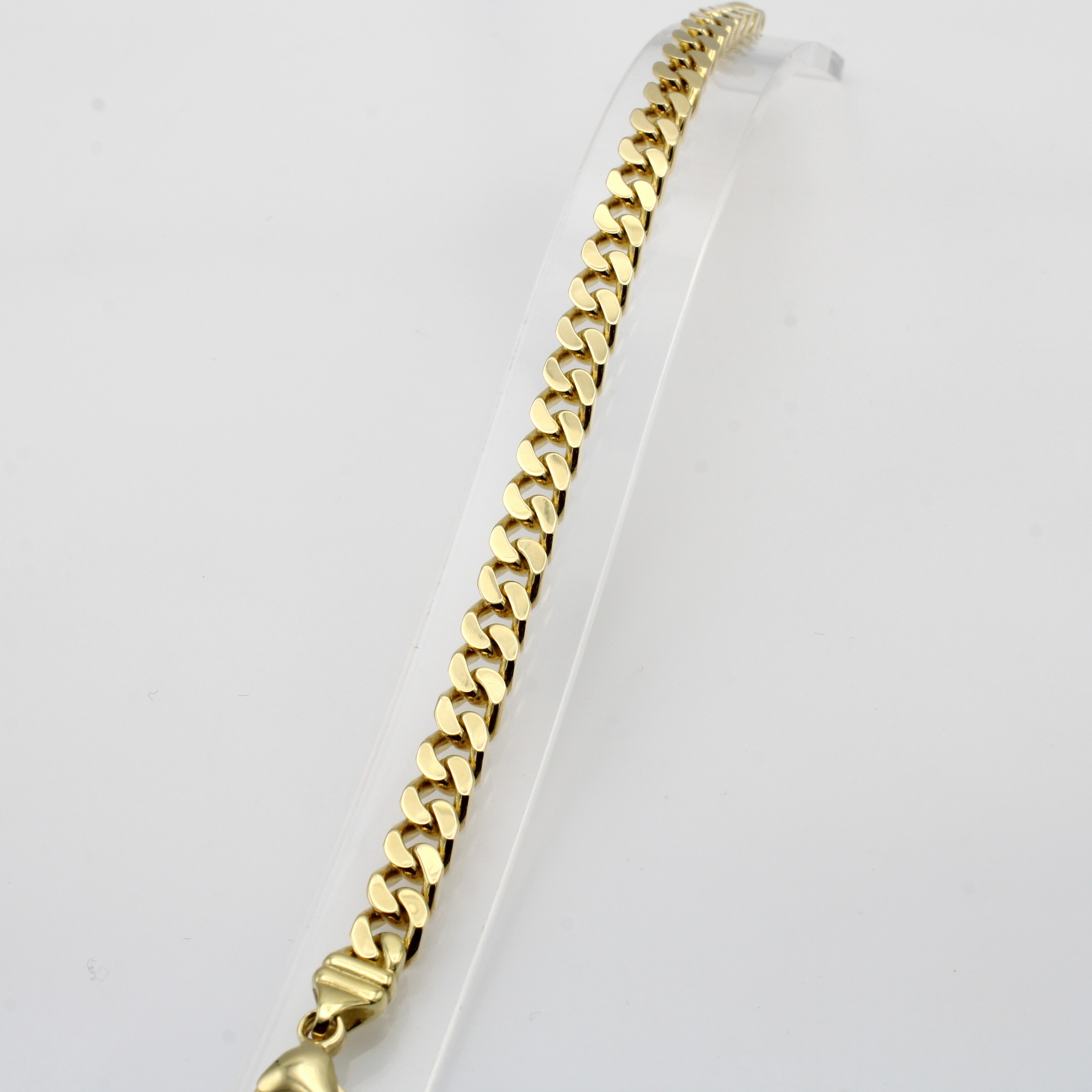 Image 27070528 - Massives Panzerarmband, GG 585/000, Kara- binerschl., B. ca. 6 mm, L. ca. 19 cm