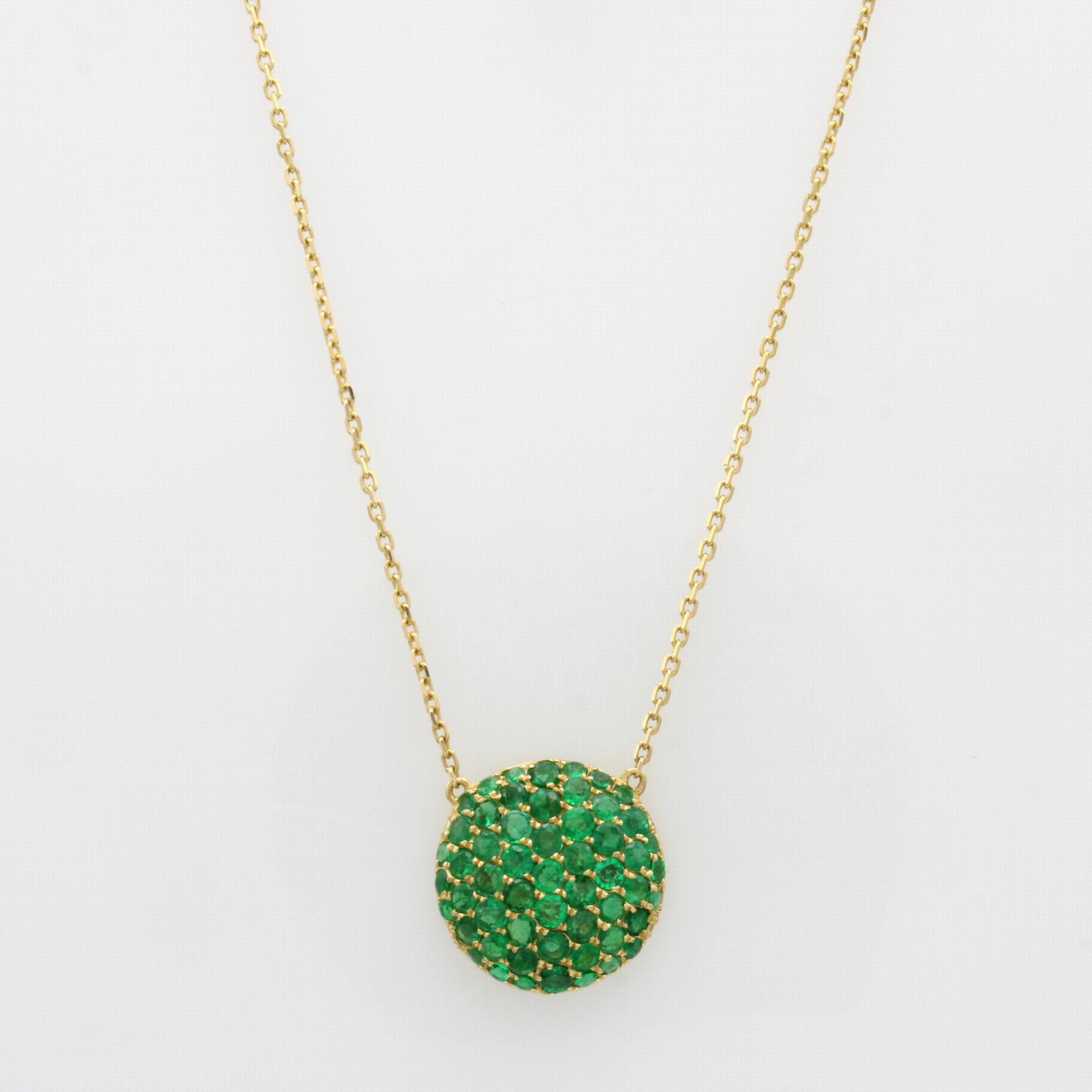 Image 27070531 - Collier mit Smaragden, GG 750/000, runder Anh. bes. m. fac. Smaragden zus. ca. 1.86 ct, ...