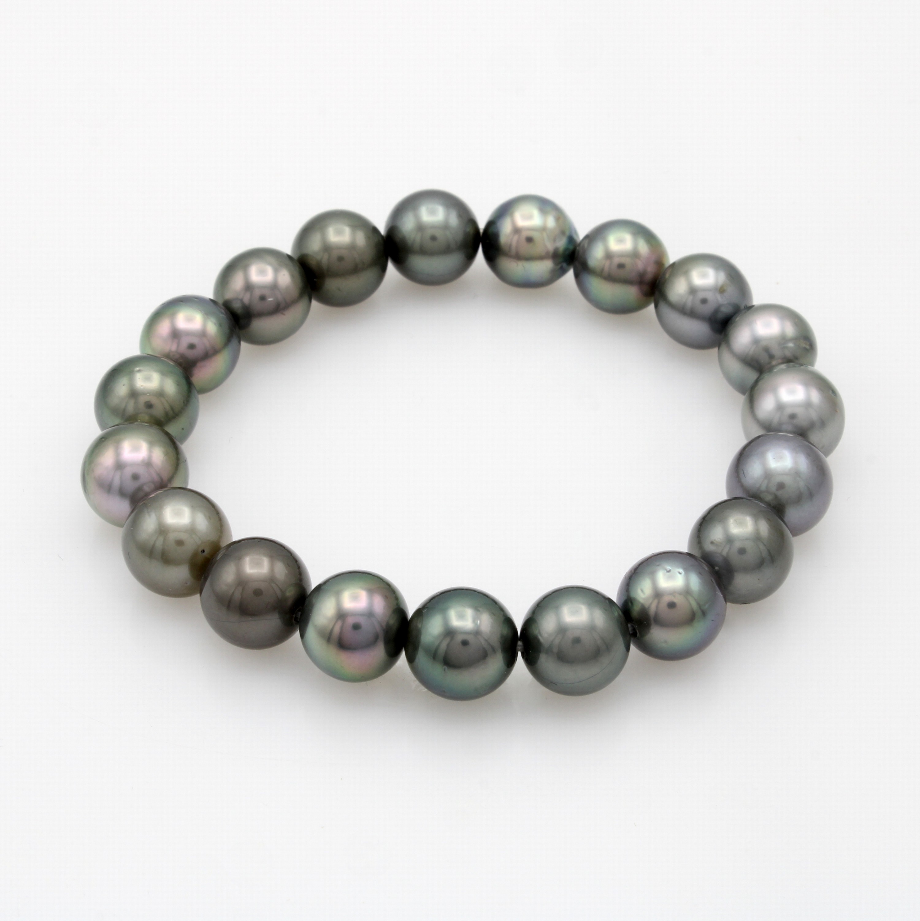 Image 27070550 - Flexibles Armband mit Tahitizuchtperlen, grau-grüne Perlen ca. 10 mm Schätzpreis: ...