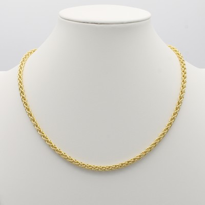 27070503a - Gliedercollier, GG 585/000, Karabinerschl., B. ca. 4 mm, L. ca. 45 cm