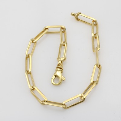 27070514a - Armband im Paperclipdesign, GG 585/000, Karabinerschl., L. ca. 19 cm