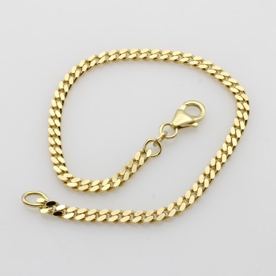 27070525a - Panzerarmband, GG 585/000, Karabinerschl., B. ca. 3 mm, L. ca. 19 cm