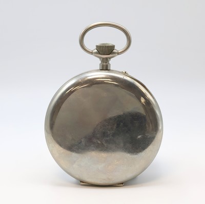 27070564b - Übergroße (140 mm), offene Eisenbahner-/Dienstuhr, Schweiz um 1900, glattes ...