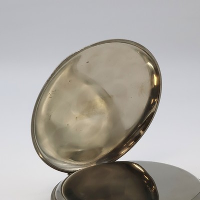 27070564e - Übergroße (140 mm), offene Eisenbahner-/Dienstuhr, Schweiz um 1900, glattes ...