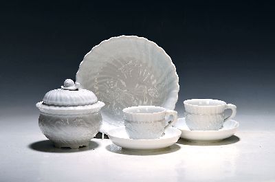 Image Mokkaservice, Meissen, aus dem Schwanenservice, weiß, 6 Mokkatassen mit Untertassen, ...