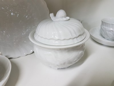 27070584c - Mocha service, Meissen, from the Swan service, white, 6 mocha cups with saucers, sugar ...