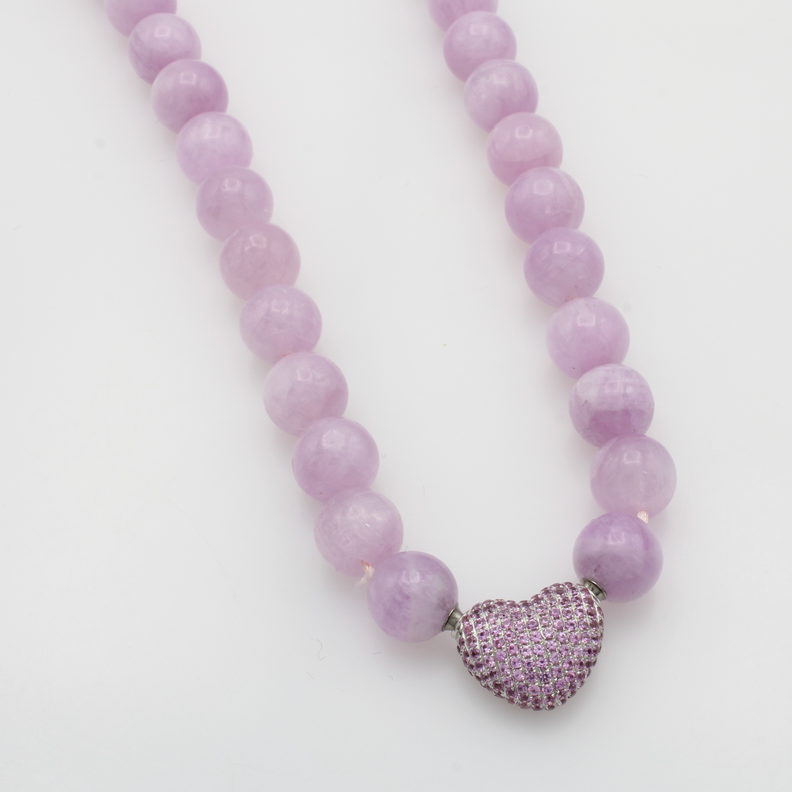 Image 27070627 - Kunzitcollier mit Saphir-Wechselschließe, WG 750/000, herzförm. Wechselschl. bes. m. ...