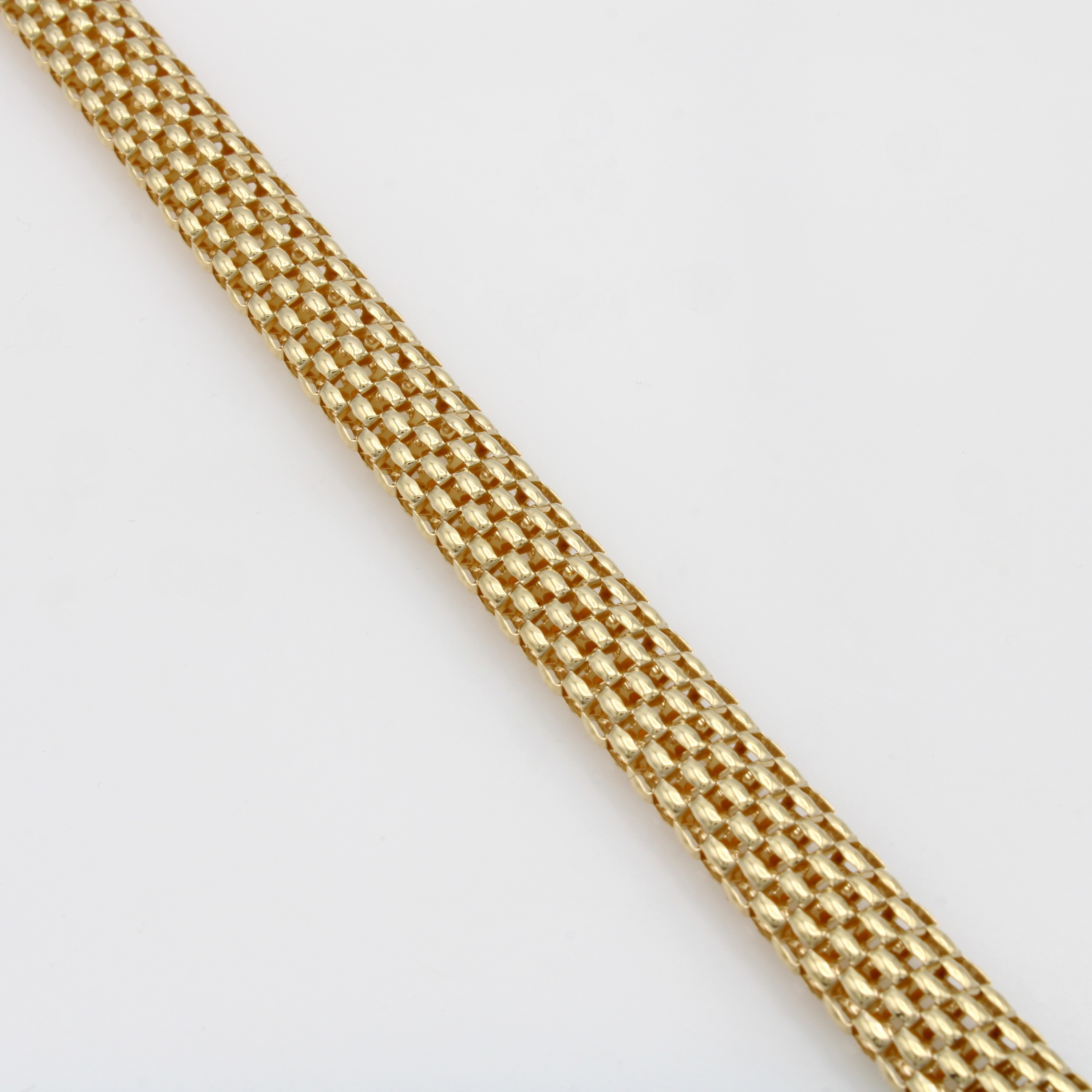 Image 27070631 - Breites Armband im Phantasiemuster, GG 585/000, mod. Federringschl., B. ca. 10 mm, L.ca. ...