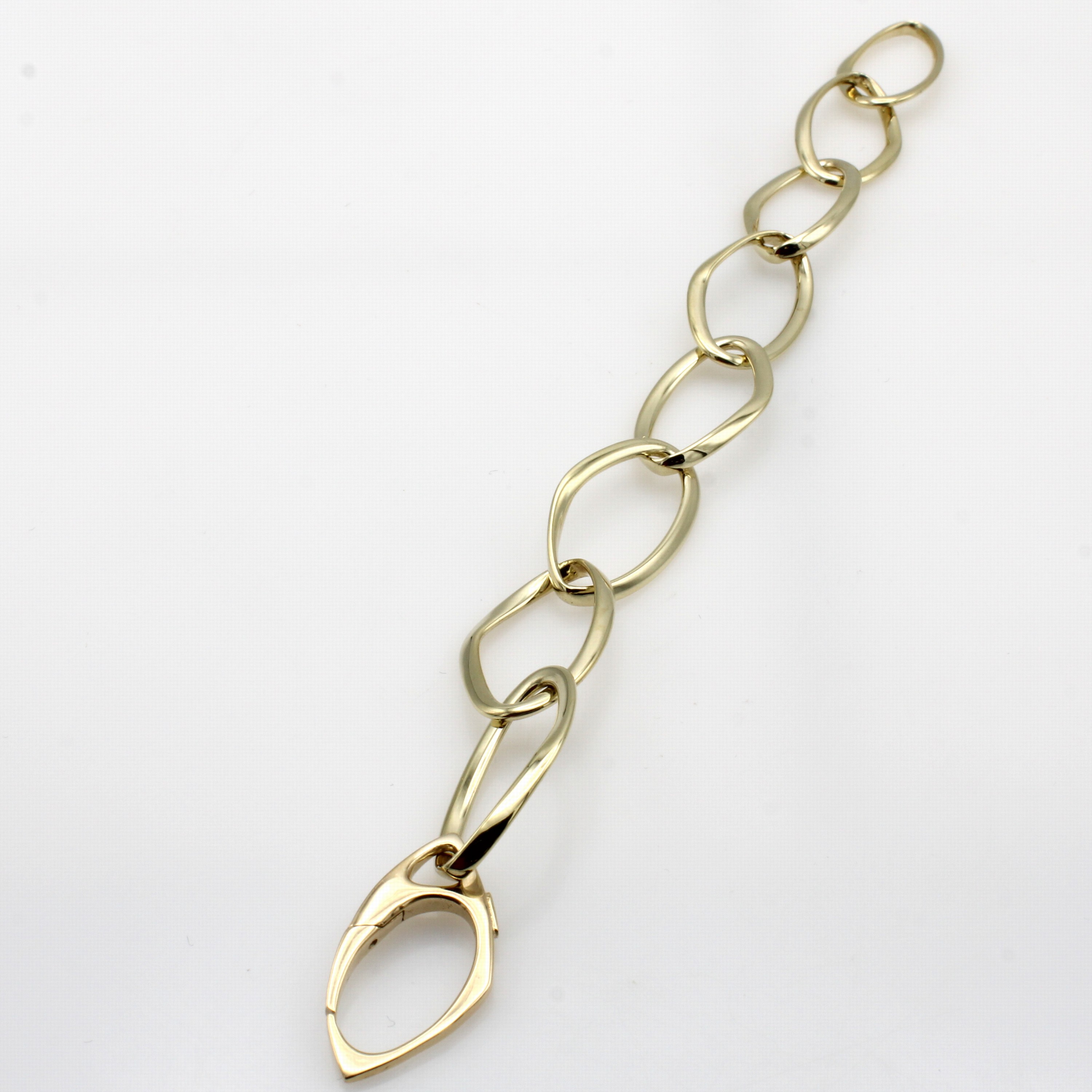 Image 27070669 - Armband, GG 585/000, ovale l. gebogene Glieder, Federringschl. in Muster integriert, B. ...