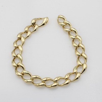 27070628a - Armband, GG 585/000, Karabinerschl., B. ca. 8 mm, L. ca. 19 cm