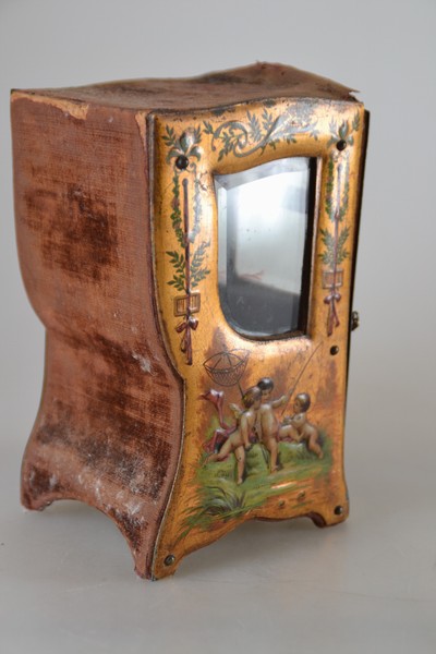 27070672c - Modell einer Sänfte/Sedan Chair, um 1860/80 Korpus mit Samt und dünnen Metallplatten ...