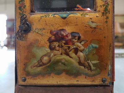 27070672h - Modell einer Sänfte/Sedan Chair, um 1860/80 Korpus mit Samt und dünnen Metallplatten ...