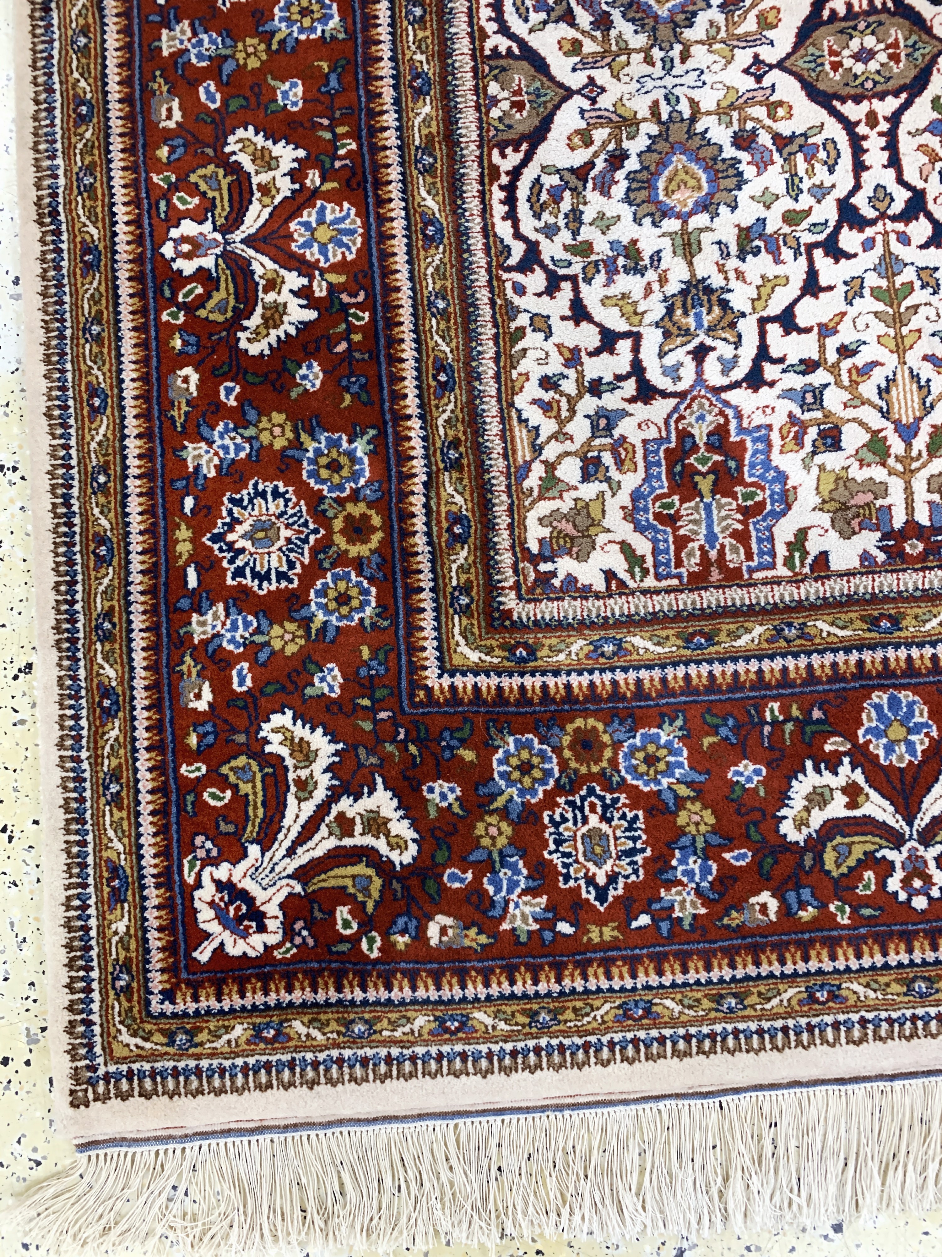 Detail g: Täbriz Tabatabai, Indien, Ende 20.Jhd, Wolle auf Baumwolle, ca. 360 x 250 cm, EHZ: 2