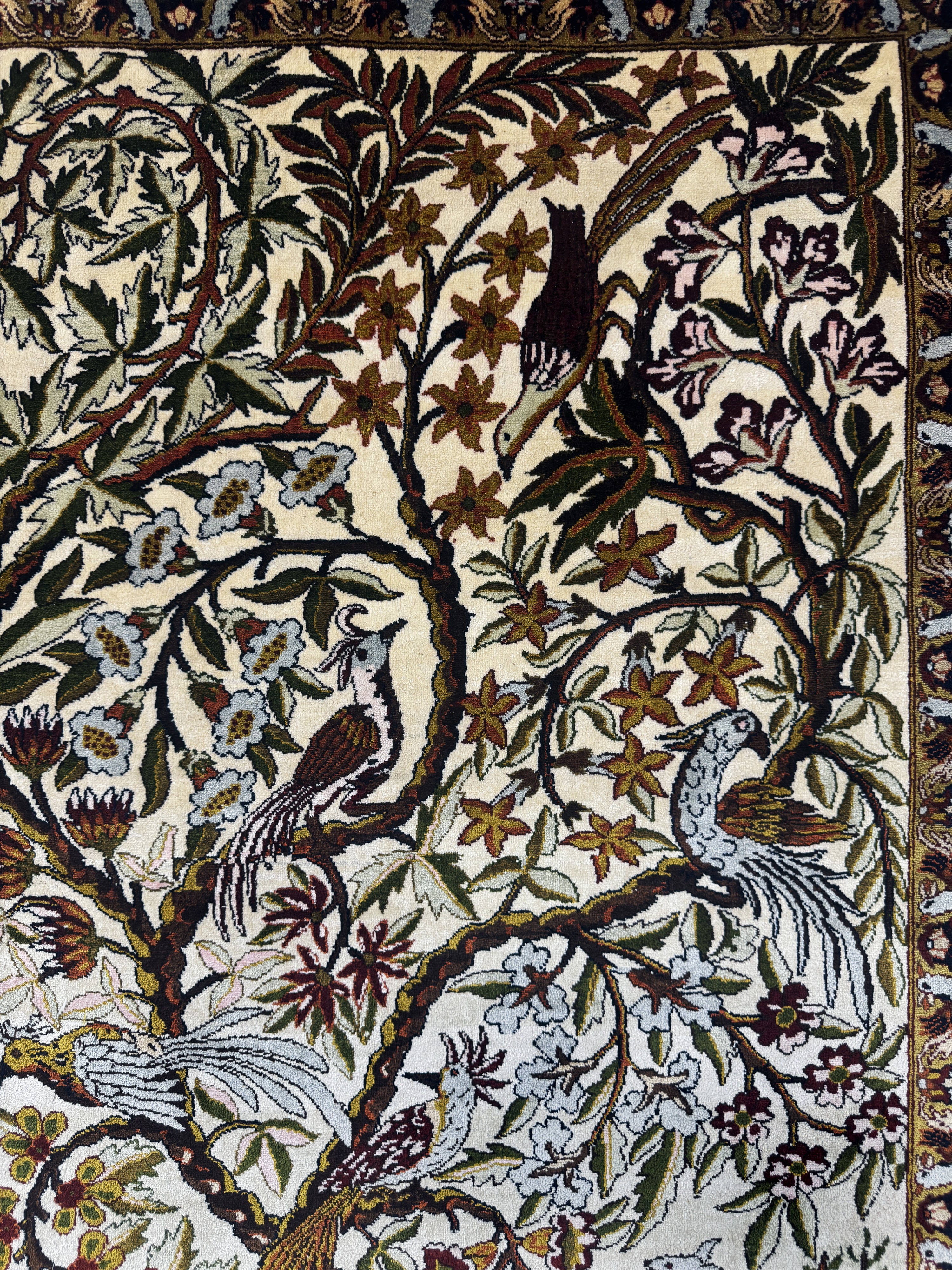 Detail c: Ghom Seide fein, Ägypten, Mitte 20.Jhd, reine Naturseide, ca. 135 x 93 cm, EHZ: 1-2