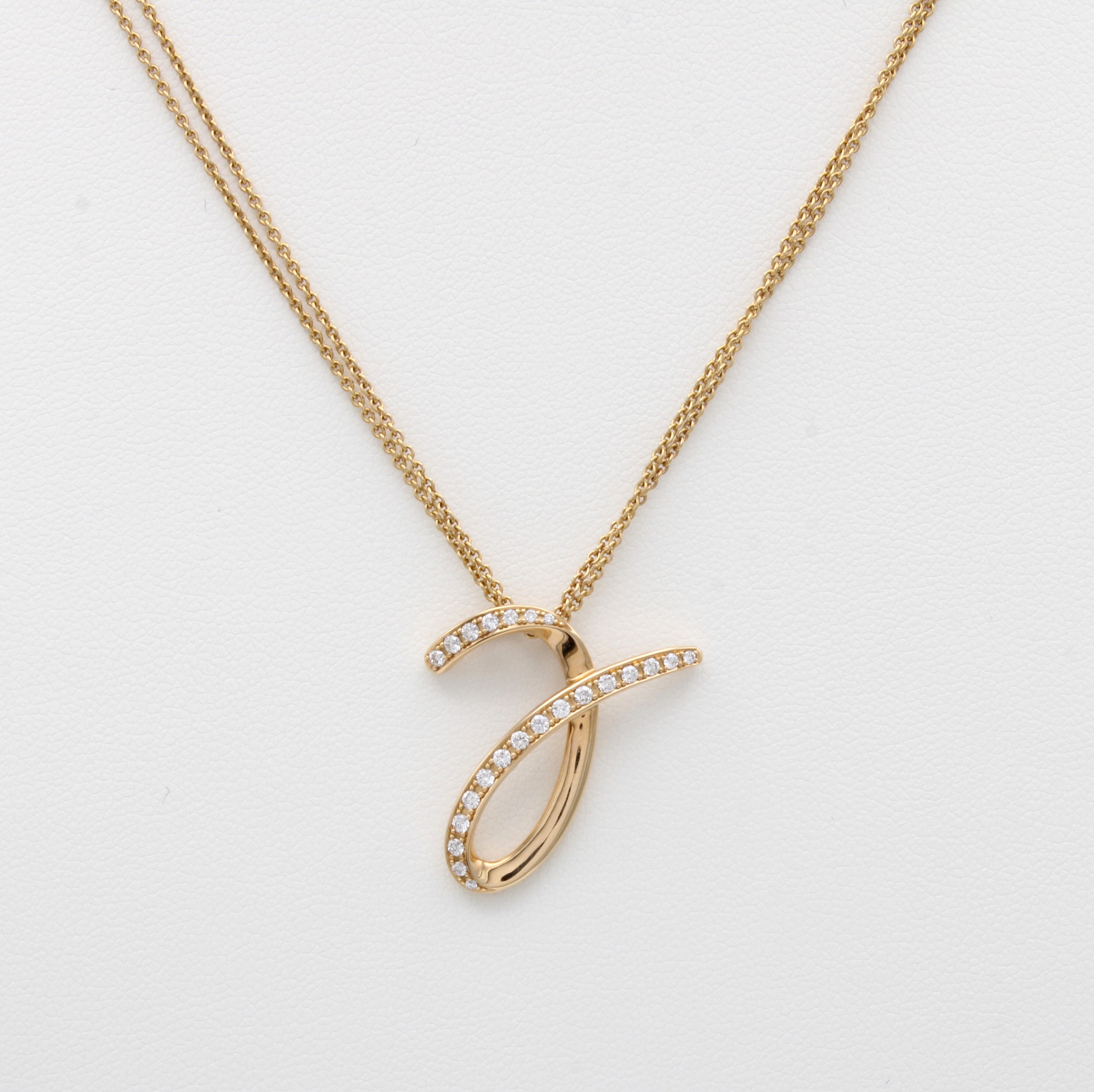 Image 27070870 - Anhänger mit Brillanten an 2-reihiger Kette, RG 750/000, 23 Brill. zus. ca. 0.30 ct ...