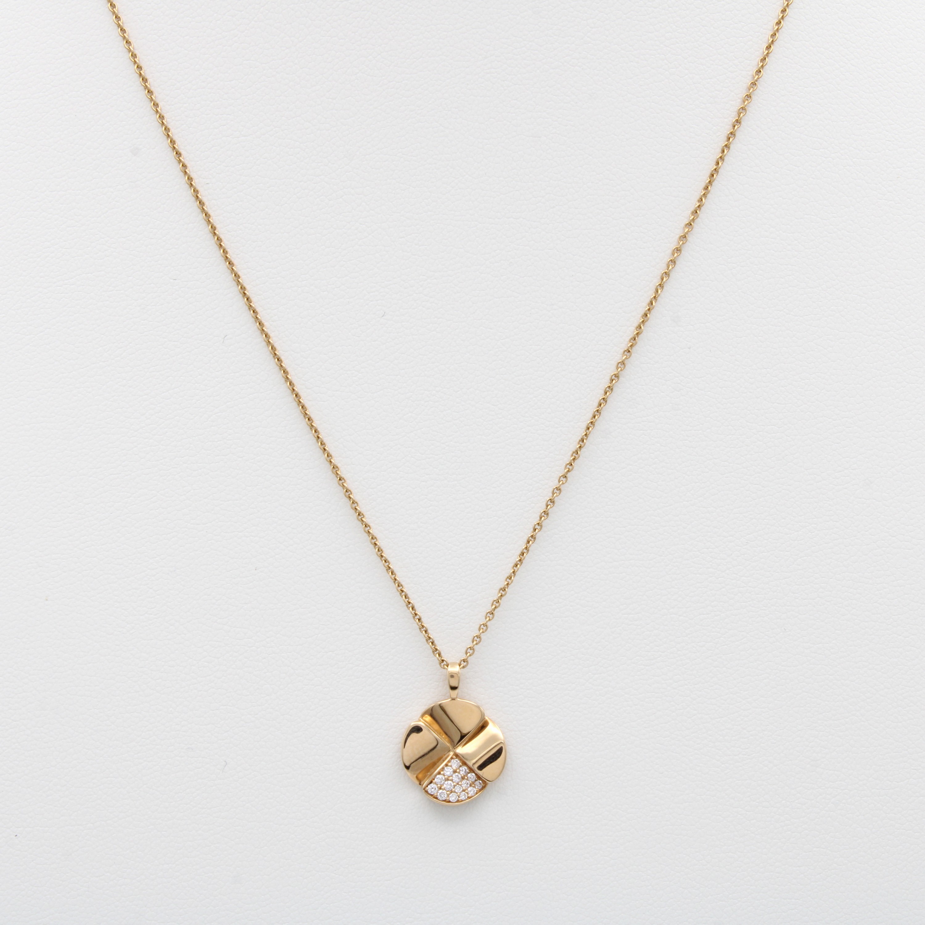 Image 27070873 - Anhänger ´Kleeblatt´ mit Brillanten an Kette, RG 750/000, 15 Brill. zus. ca. 0.12 ct ...