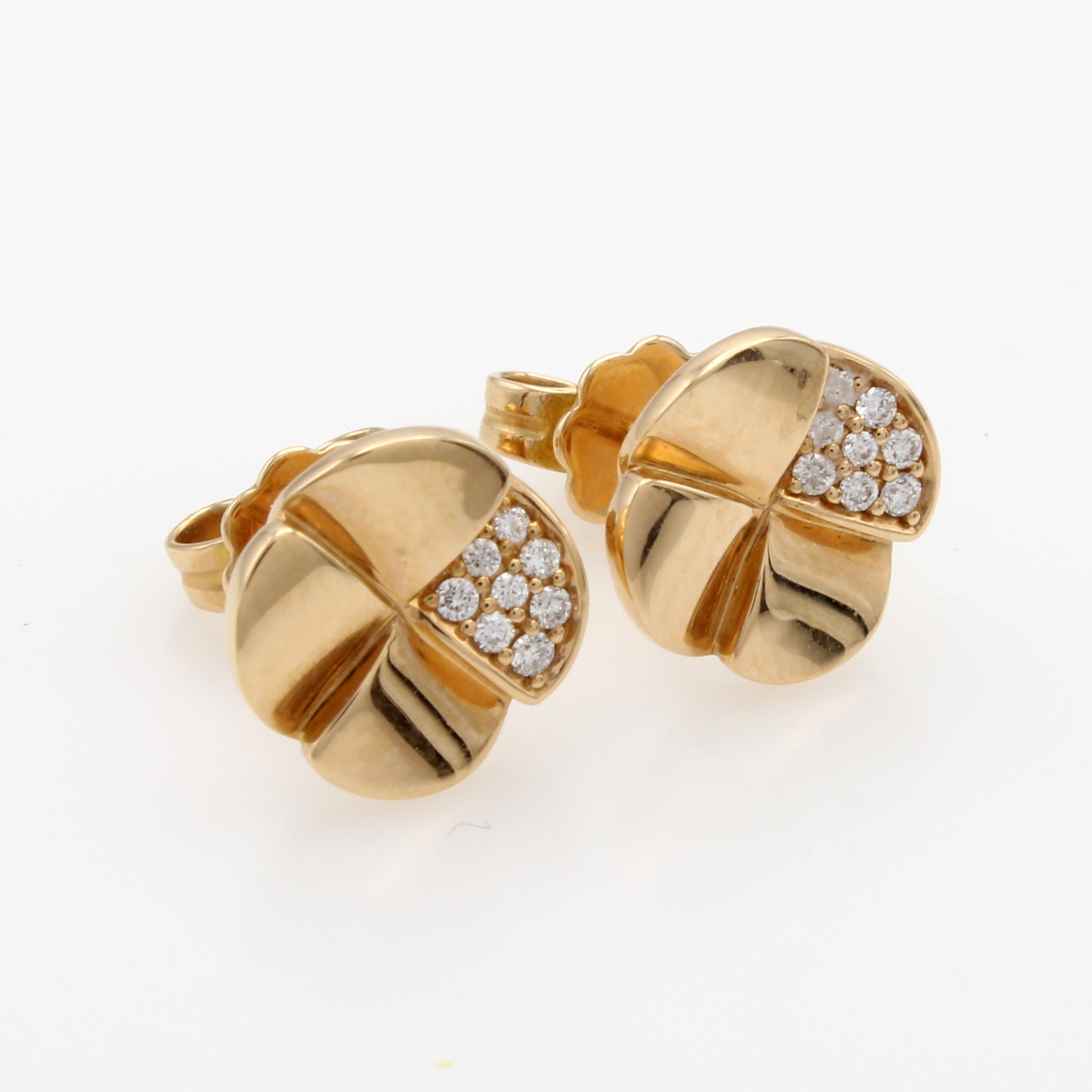 Image 27070874 - Paar Ohrstecker ´Kleeblatt´ mit Brillanten, RG 750/000, 16 Brill. zus. ca. 0.12 ct ...