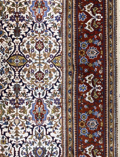 27070844e - Täbriz Tabatabai, Indien, Ende 20.Jhd, Wolle auf Baumwolle, ca. 360 x 250 cm, EHZ: 2 ...