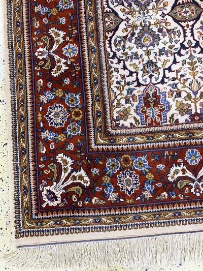 27070844g - Täbriz Tabatabai, Indien, Ende 20.Jhd, Wolle auf Baumwolle, ca. 360 x 250 cm, EHZ: 2 ...