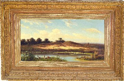 27070887k - Jan Zeeuw van den Laan, 1832-1892 Rotterdam, niederländische Marschlandschaft Schafhirte ...