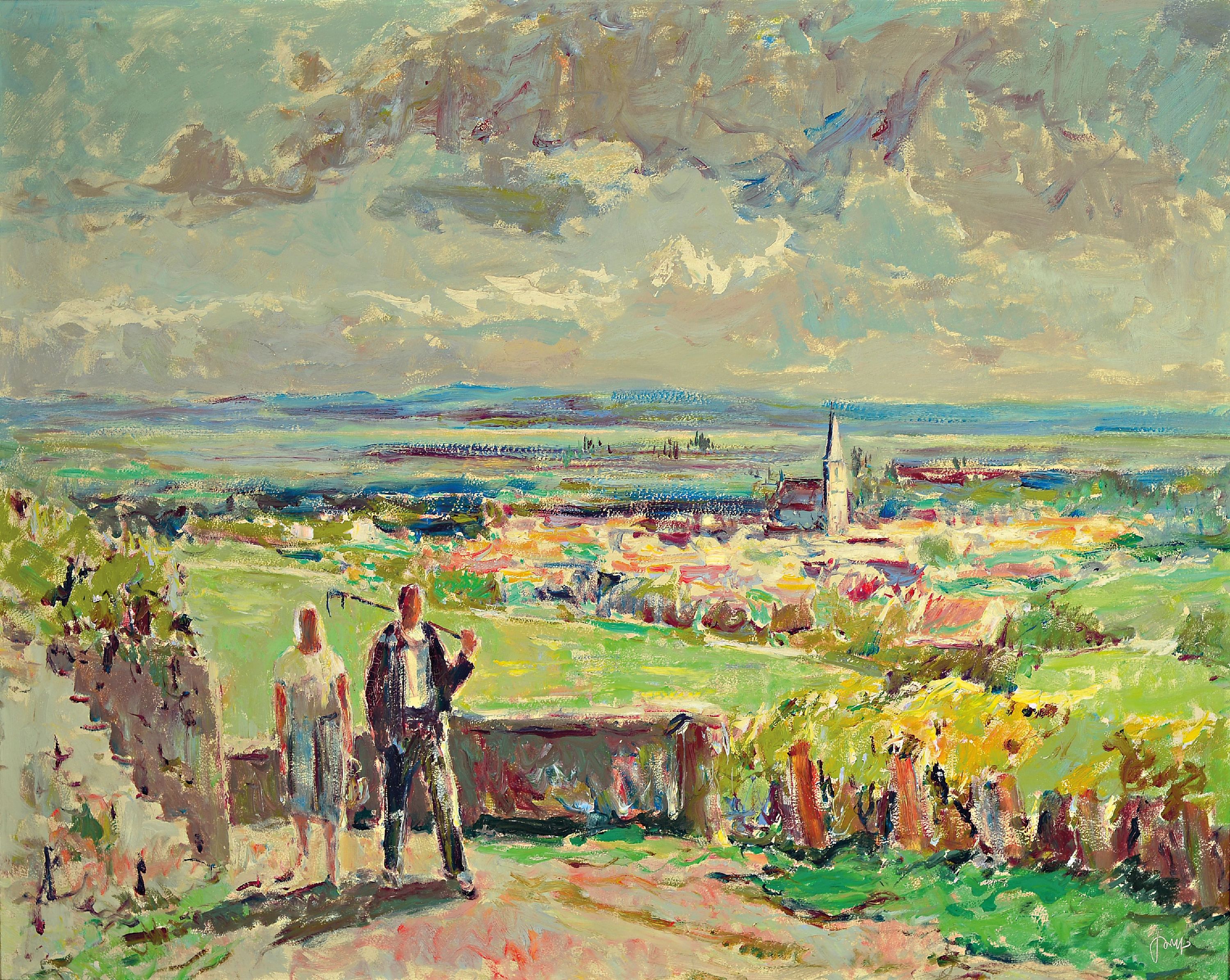 Image 27070918 - Karl Graf, 1902 Rothenburg ob der Tauber-1986 Speyer, Pfalzlandschaft, Blick über Roth ...