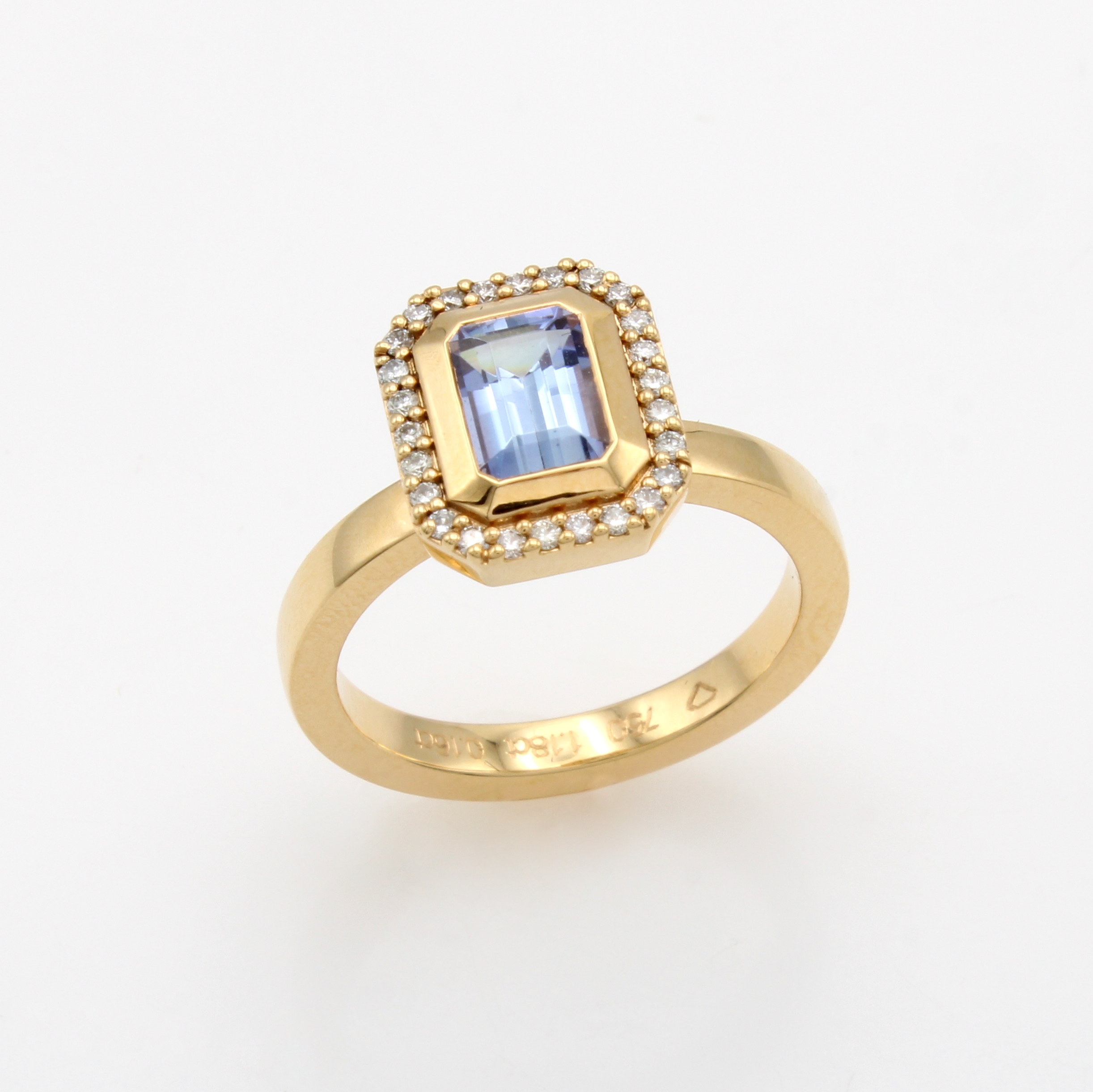 Image 27070934 - Ring mit Brillanten und Tansanit, RG 750/000, 26 Brill. zus. ca. 0.16 ct Weiß/si, ...