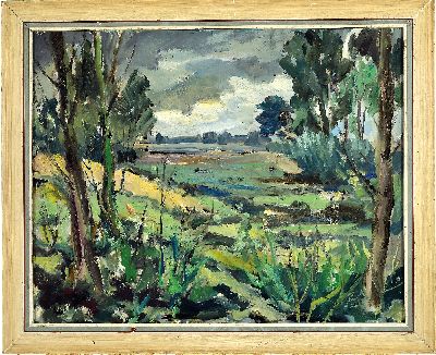 27070913k - Heinz Reiss, 1923 Haßloch-2008 , Altrheinlandschaft, rechts unten monogrammiert, ...