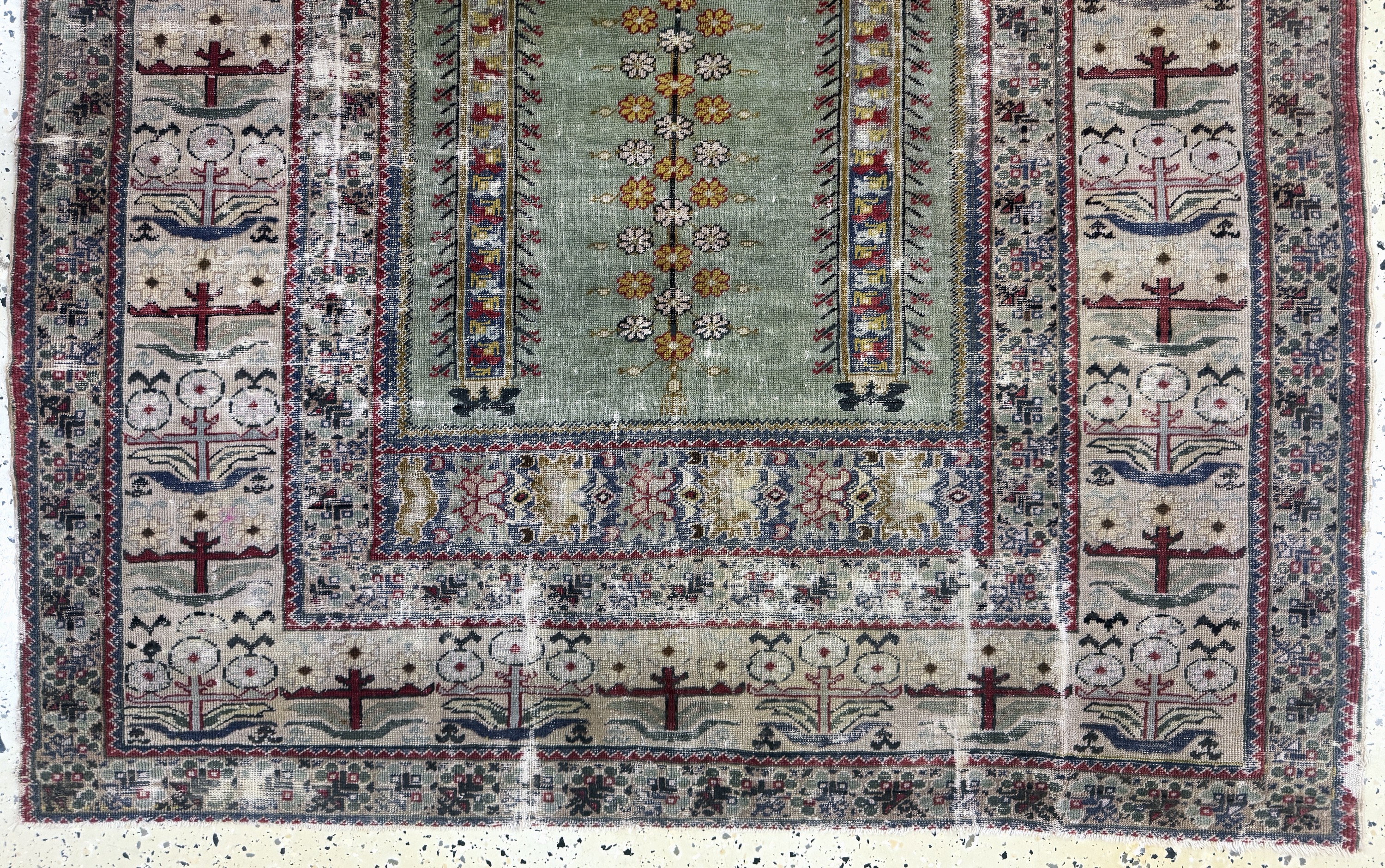 Detail b: Kayseri antik, Türkei, 19.Jhd, Wolle auf Baumwolle, ca. 180 x 125 cm, EHZ: 4