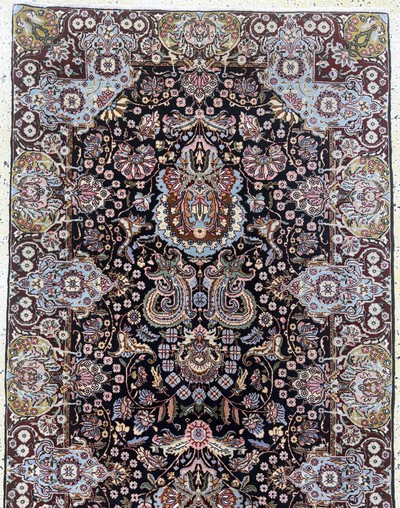 27071087a - Kerman fein, Persien, Ende 20.Jhd, Korkwolle auf Baumwolle, ca. 392 x 102 cm, EHZ: 2 ...