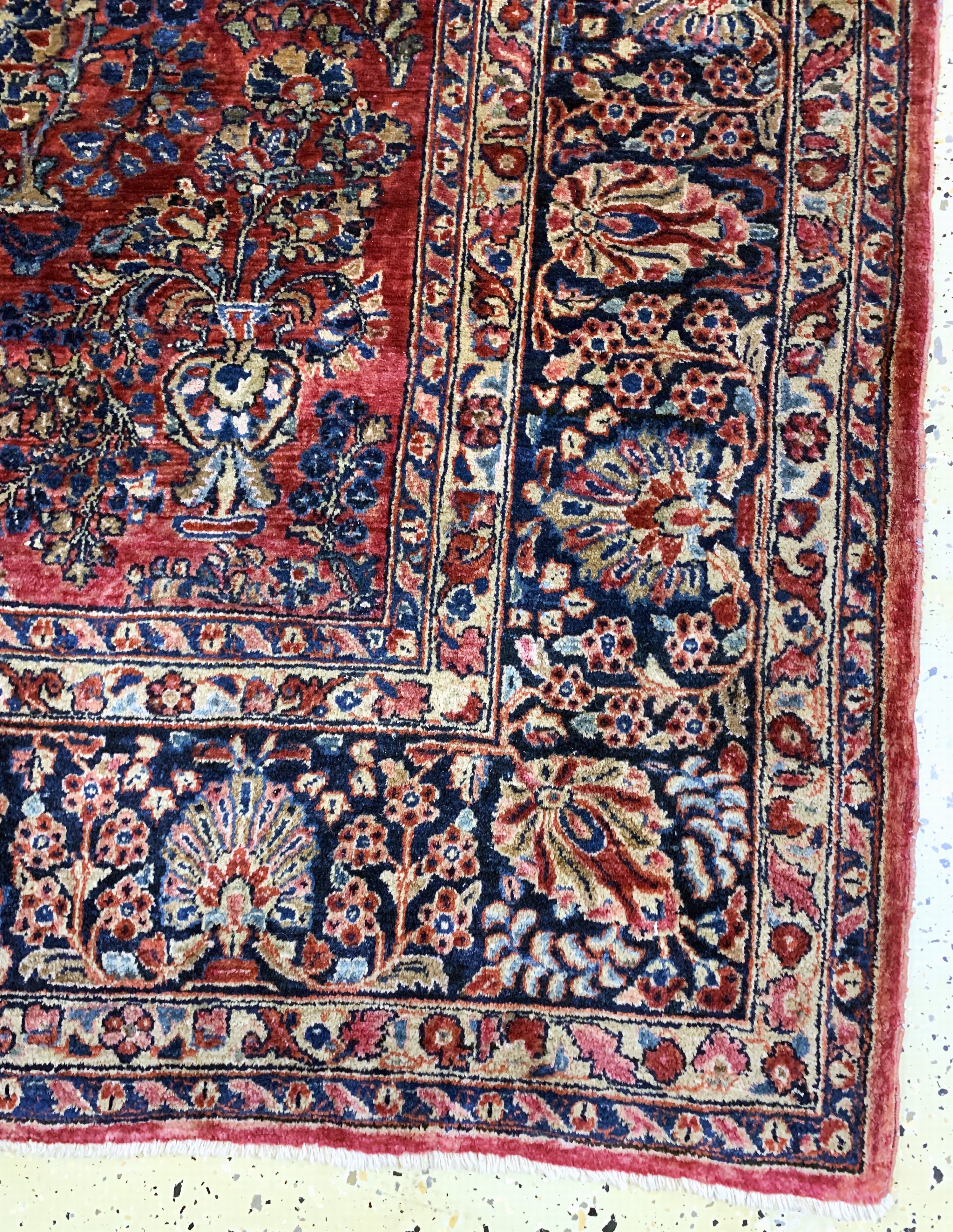 Detail a: Us Re-Import Sarogh, Persien, Anfang 20.Jhd, Wolle auf Baumwolle, ca. 350 x 270 cm,Reinigungsbedürftig, EHZ: 2