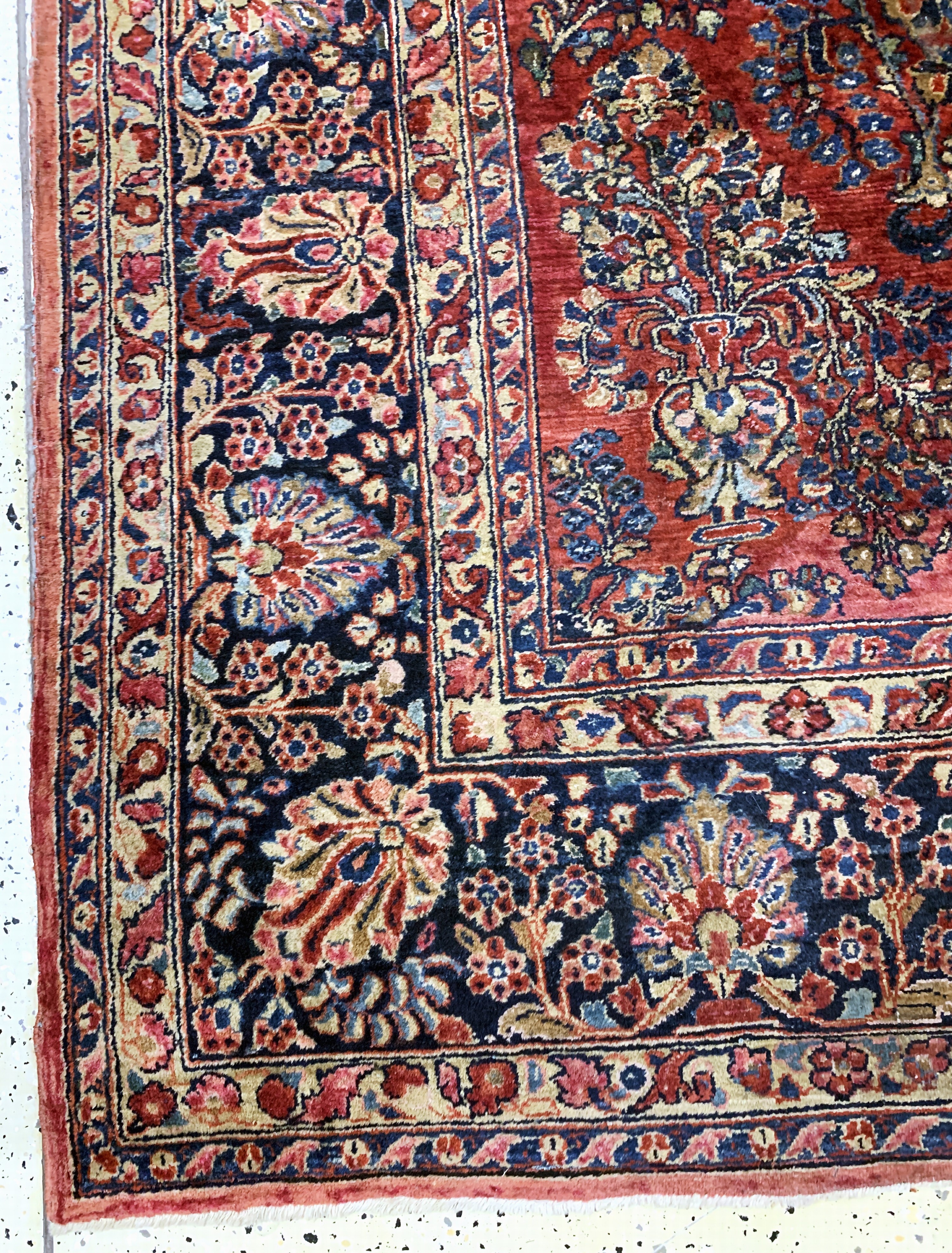 Detail b: Us Re-Import Sarogh, Persien, Anfang 20.Jhd, Wolle auf Baumwolle, ca. 350 x 270 cm,Reinigungsbedürftig, EHZ: 2
