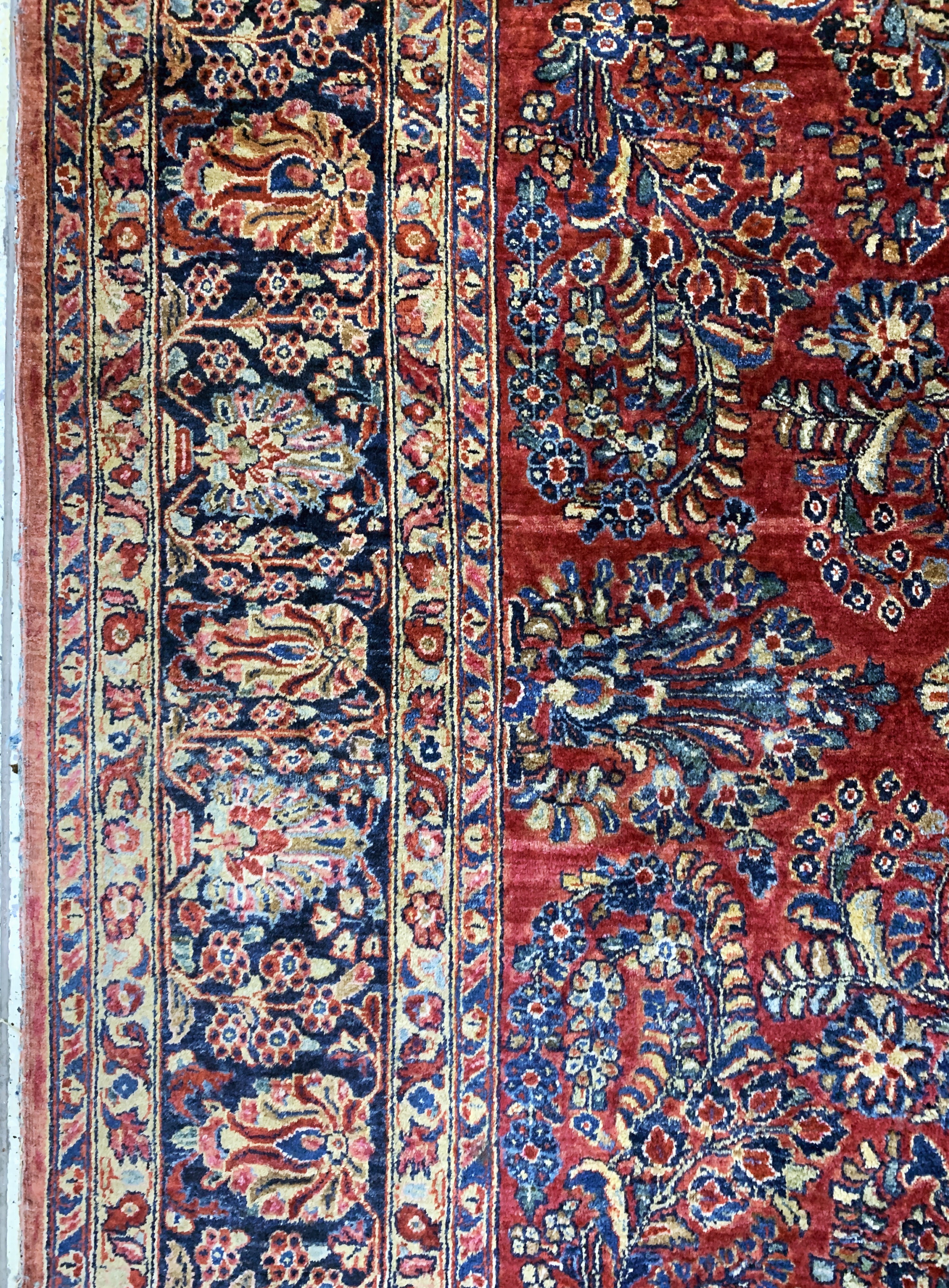 Detail c: Us Re-Import Sarogh, Persien, Anfang 20.Jhd, Wolle auf Baumwolle, ca. 350 x 270 cm,Reinigungsbedürftig, EHZ: 2