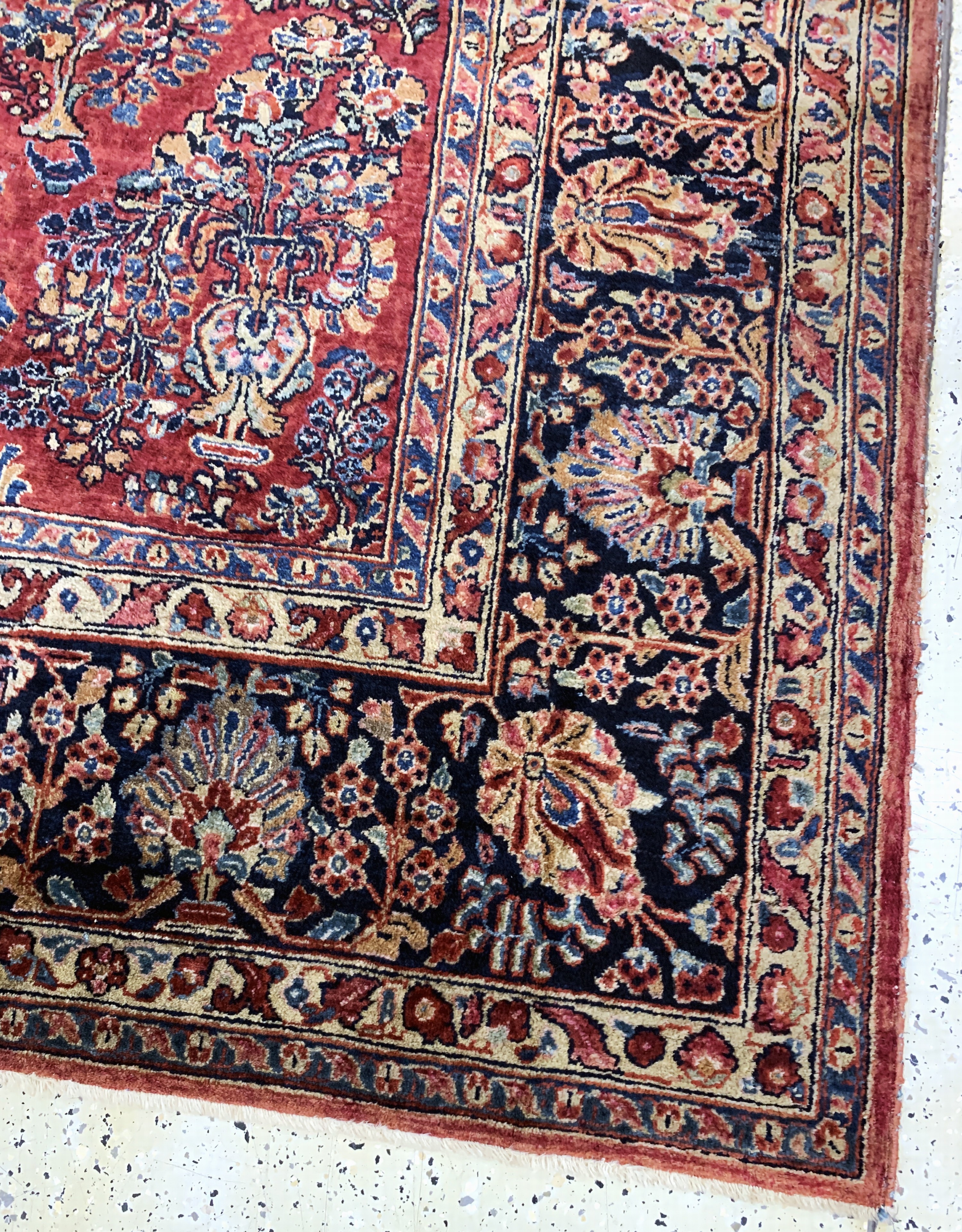 Detail f: Us Re-Import Sarogh, Persien, Anfang 20.Jhd, Wolle auf Baumwolle, ca. 350 x 270 cm,Reinigungsbedürftig, EHZ: 2
