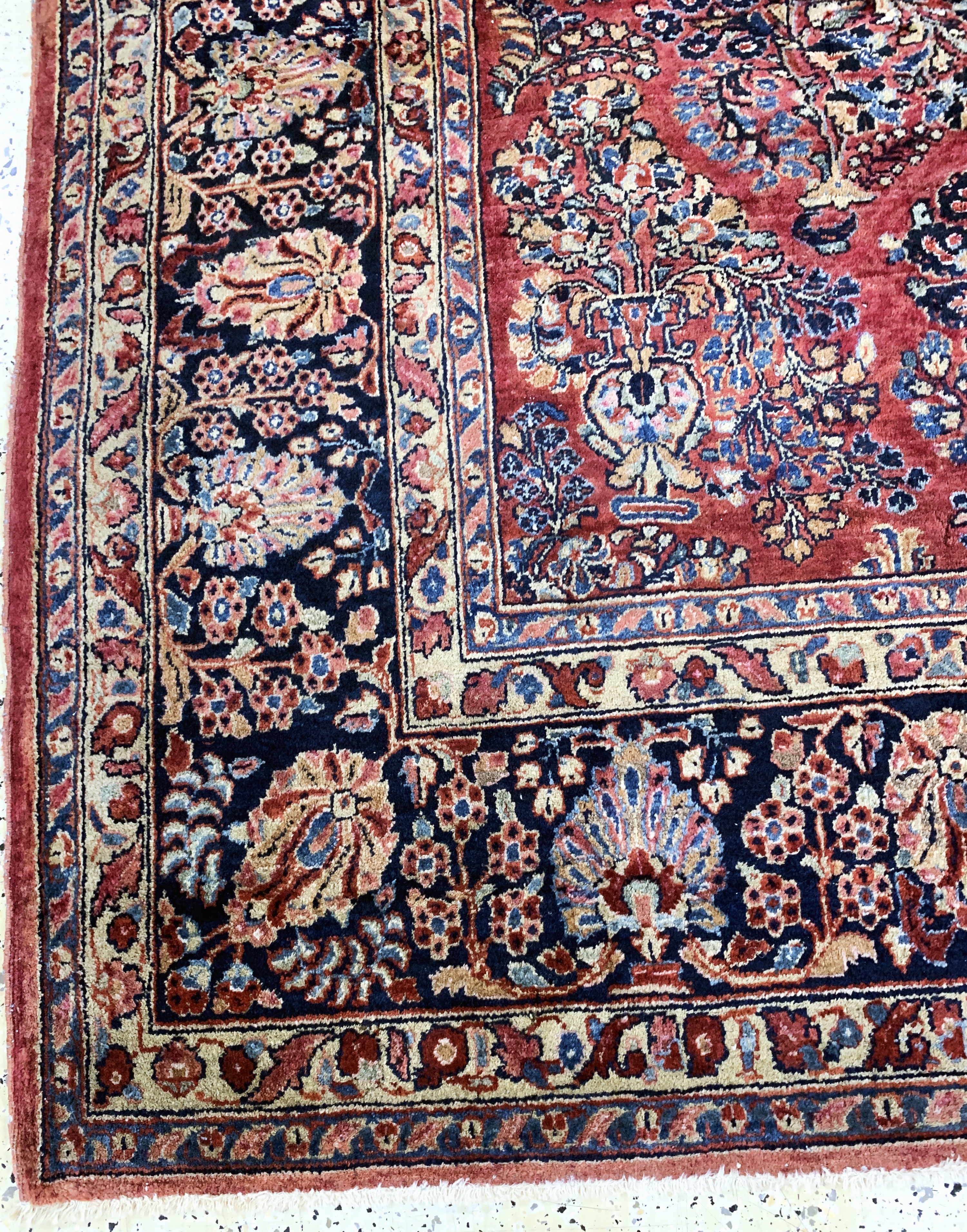 Detail h: Us Re-Import Sarogh, Persien, Anfang 20.Jhd, Wolle auf Baumwolle, ca. 350 x 270 cm,Reinigungsbedürftig, EHZ: 2