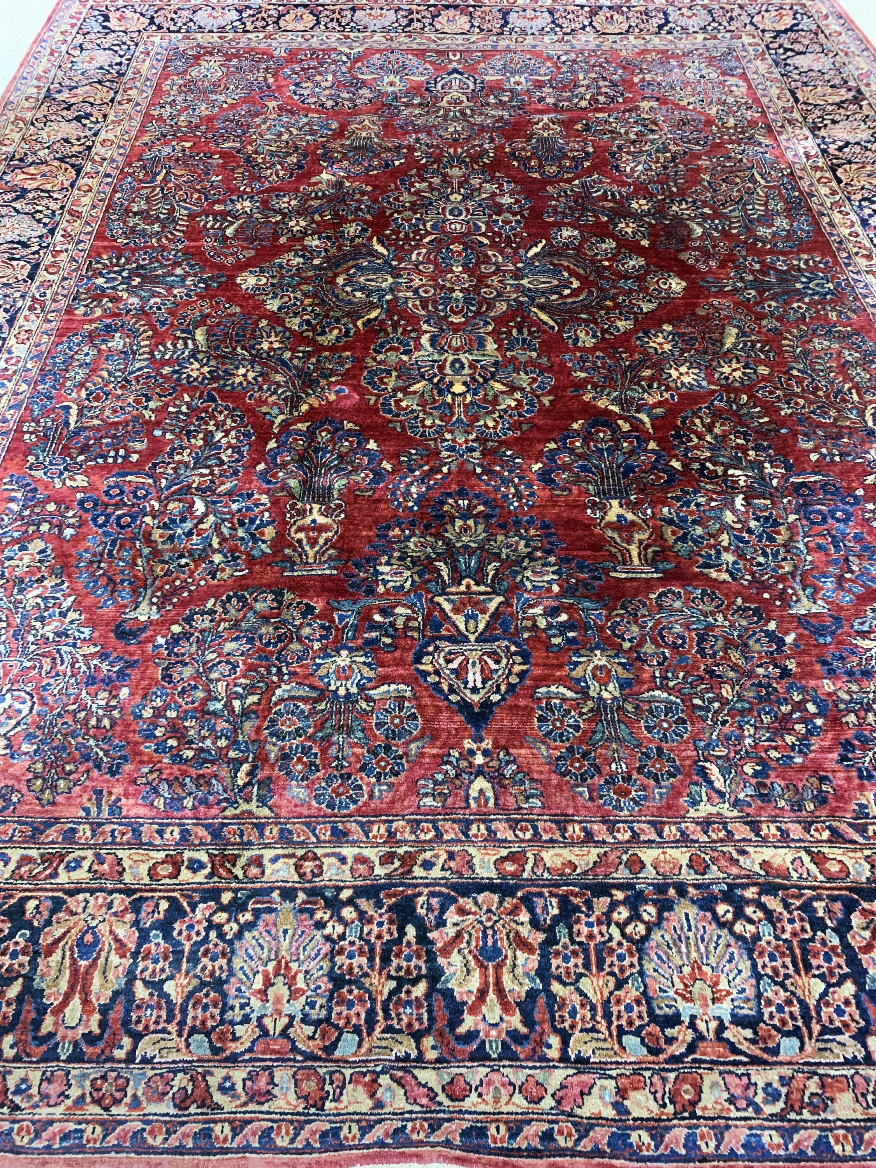 Detail i: Us Re-Import Sarogh, Persien, Anfang 20.Jhd, Wolle auf Baumwolle, ca. 350 x 270 cm,Reinigungsbedürftig, EHZ: 2