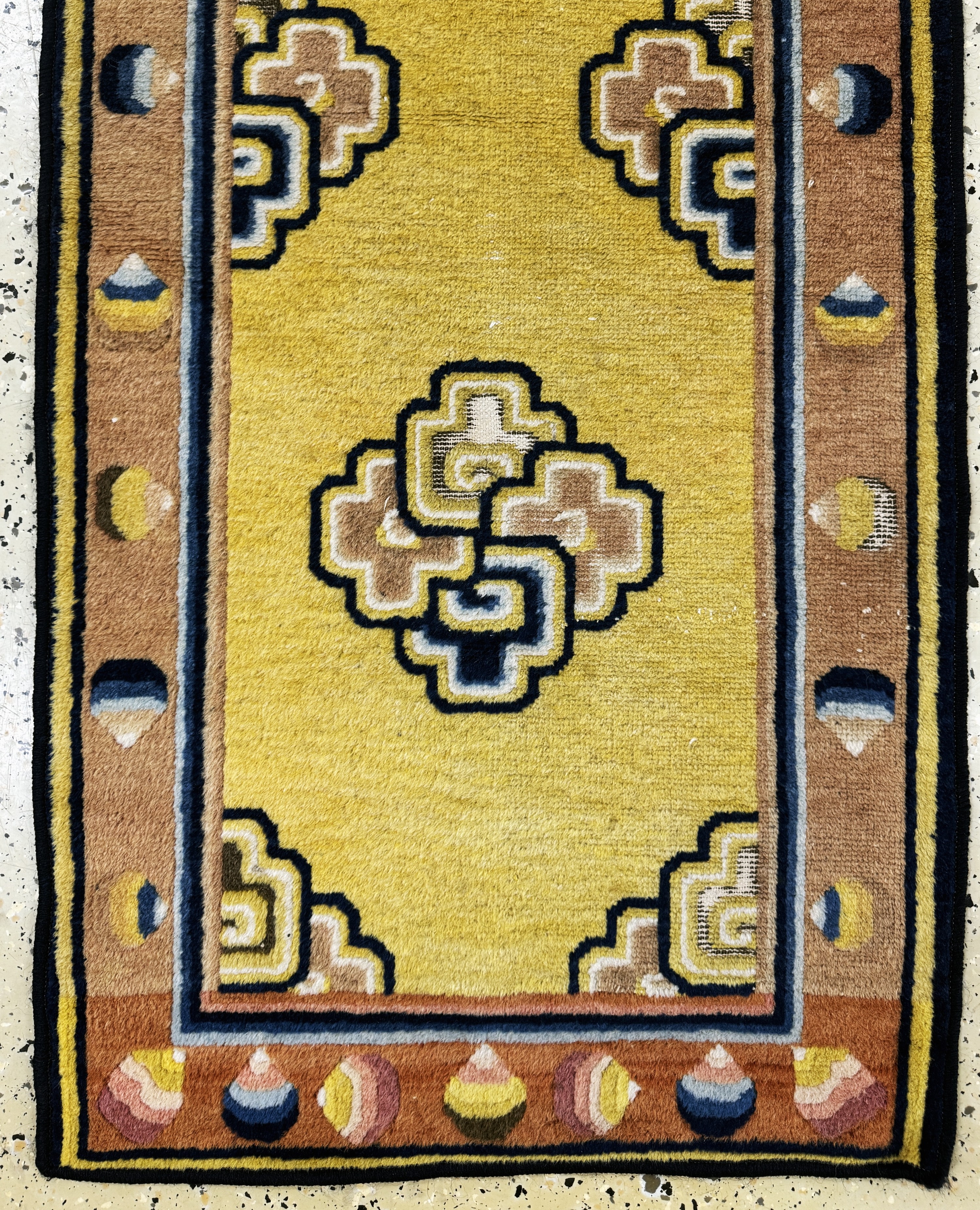 Detail b: 1 paar Ning-Hsia antik, China, um 1900, Wolle auf Baumwolle, ca. 156 x 69 cm, Oxidiert, EHZ: 2(restauriert)