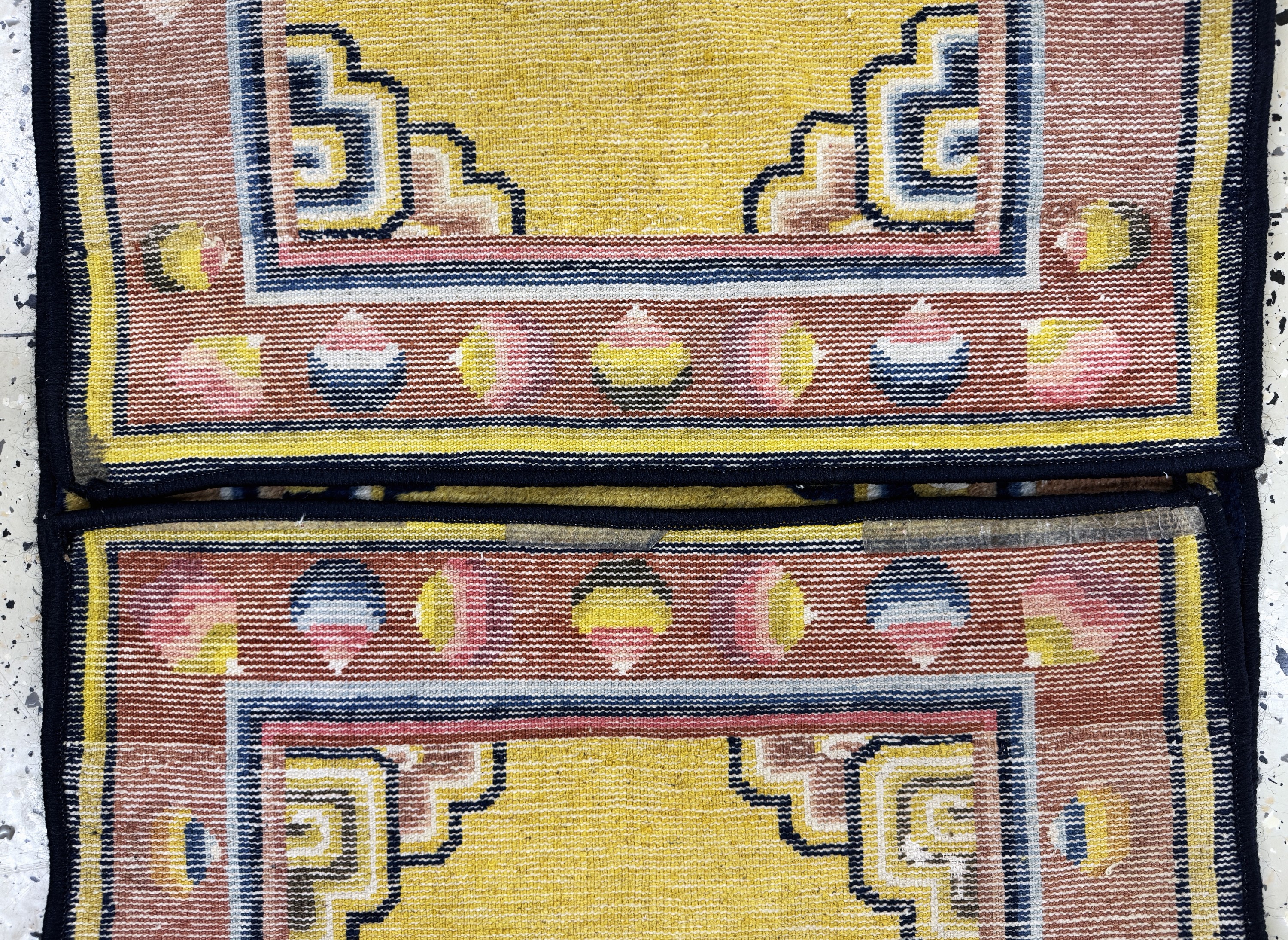 Detail c: 1 paar Ning-Hsia antik, China, um 1900, Wolle auf Baumwolle, ca. 156 x 69 cm, Oxidiert, EHZ: 2(restauriert)