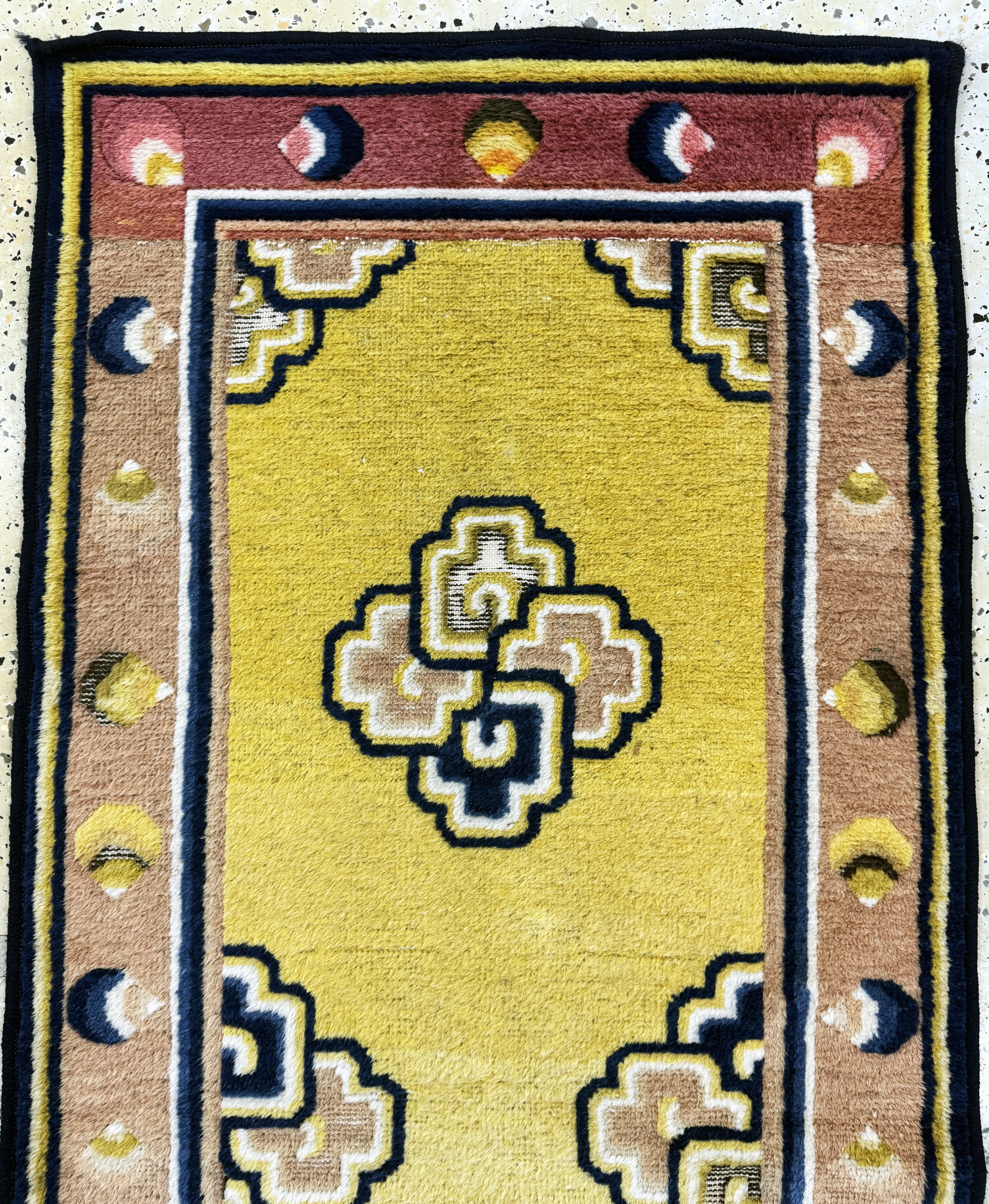 Detail d: 1 paar Ning-Hsia antik, China, um 1900, Wolle auf Baumwolle, ca. 156 x 69 cm, Oxidiert, EHZ: 2(restauriert)