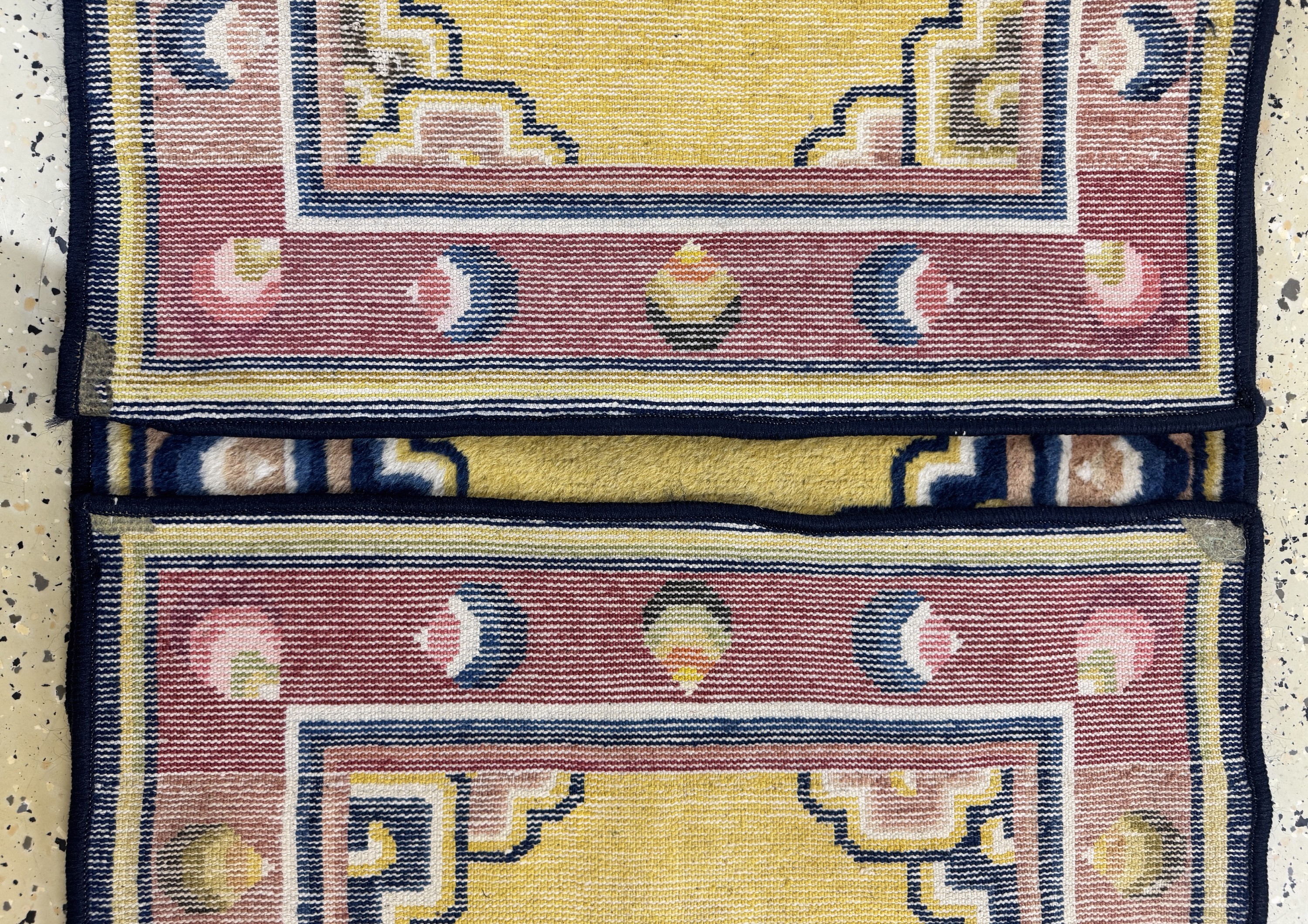 Detail f: 1 paar Ning-Hsia antik, China, um 1900, Wolle auf Baumwolle, ca. 156 x 69 cm, Oxidiert, EHZ: 2(restauriert)