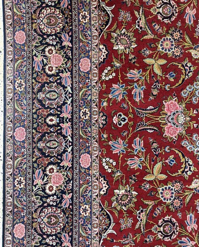 27071222d - Keschan Kork fein, Persien, Anfang 20.Jhd, Korkwolle auf Baumwolle, ca. 430 x 312 cm, ...