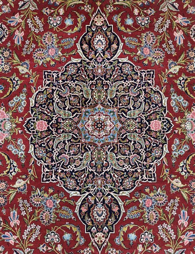 27071222e - Keschan Kork fein, Persien, Anfang 20.Jhd, Korkwolle auf Baumwolle, ca. 430 x 312 cm, ...