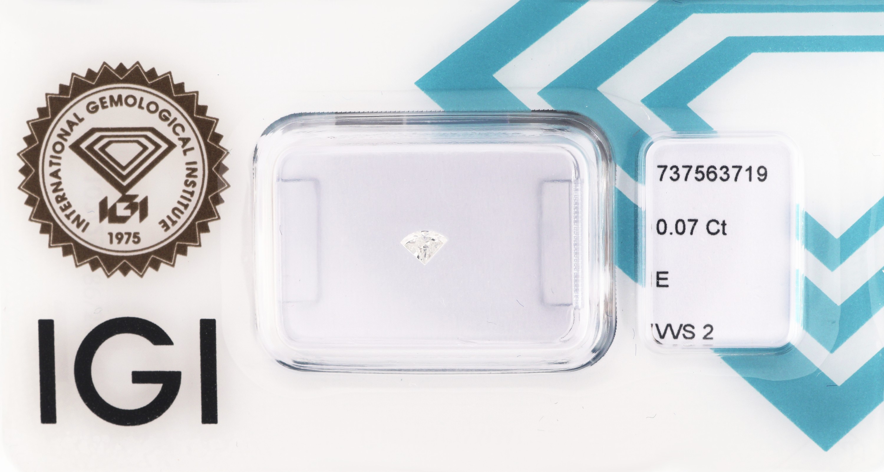 Detail b: Lot 2 lose Diamanten, jew. 0.07 ct hochfeines Weiß(E)/vvs2 und vs2, eingeschweißt, IGI-Expertisen