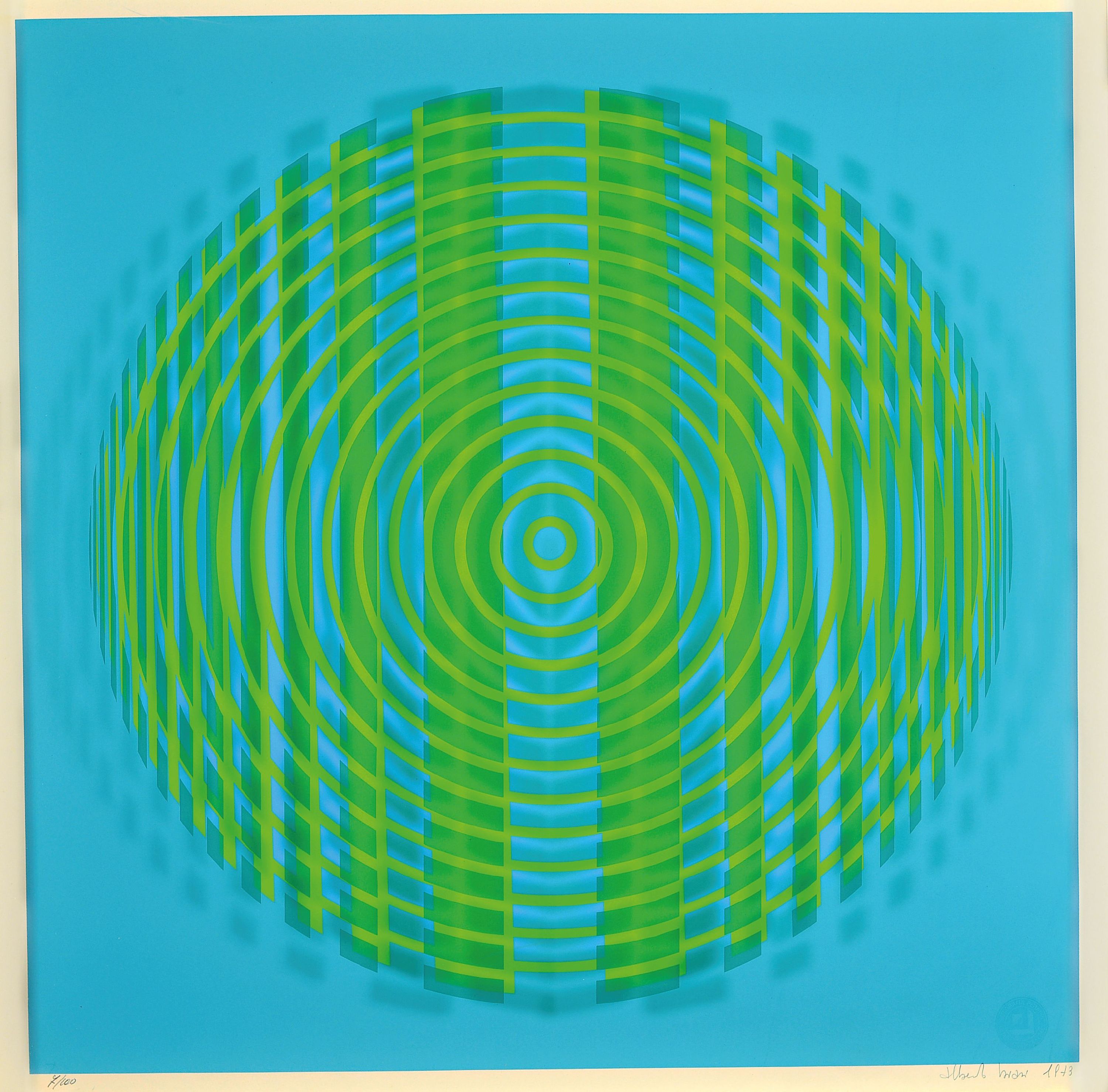 Image 27071572 - Alberto Biasi, geb. 1937, Ohne Titel, Farbsiebdruck auf Papier und Acryl, übereinander ...