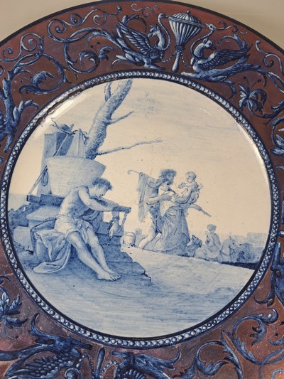 27071598c - Fayenceteller, Italien, 19. Jh., mit umlaufenden Renaissancedekor staffiert, lüstriert, ...
