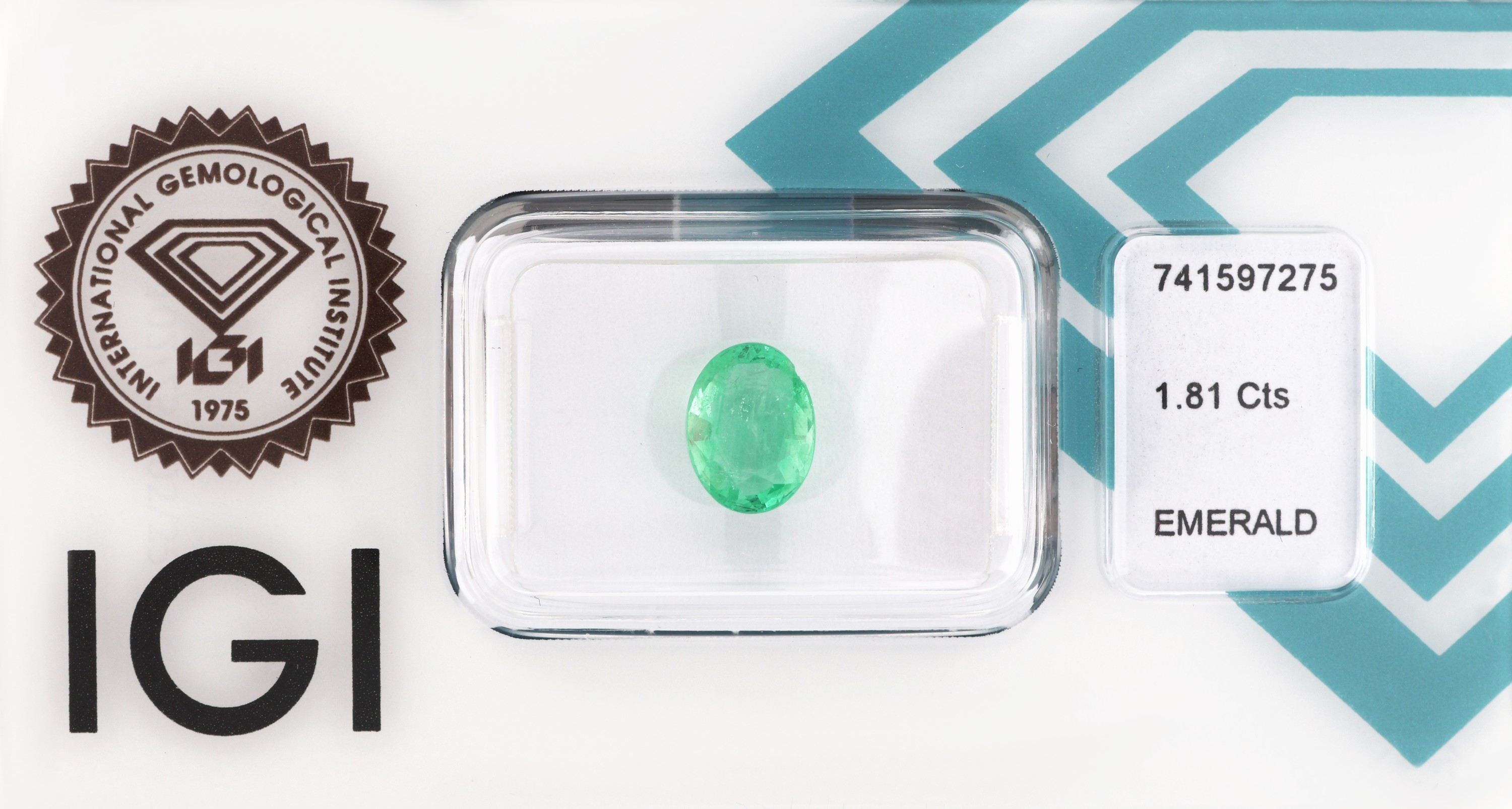 Image 27071631 - Loser Smaragd, ca. 1.81 ct, ovalfacett., bluish green, transparent, beh., Rand besch., ...