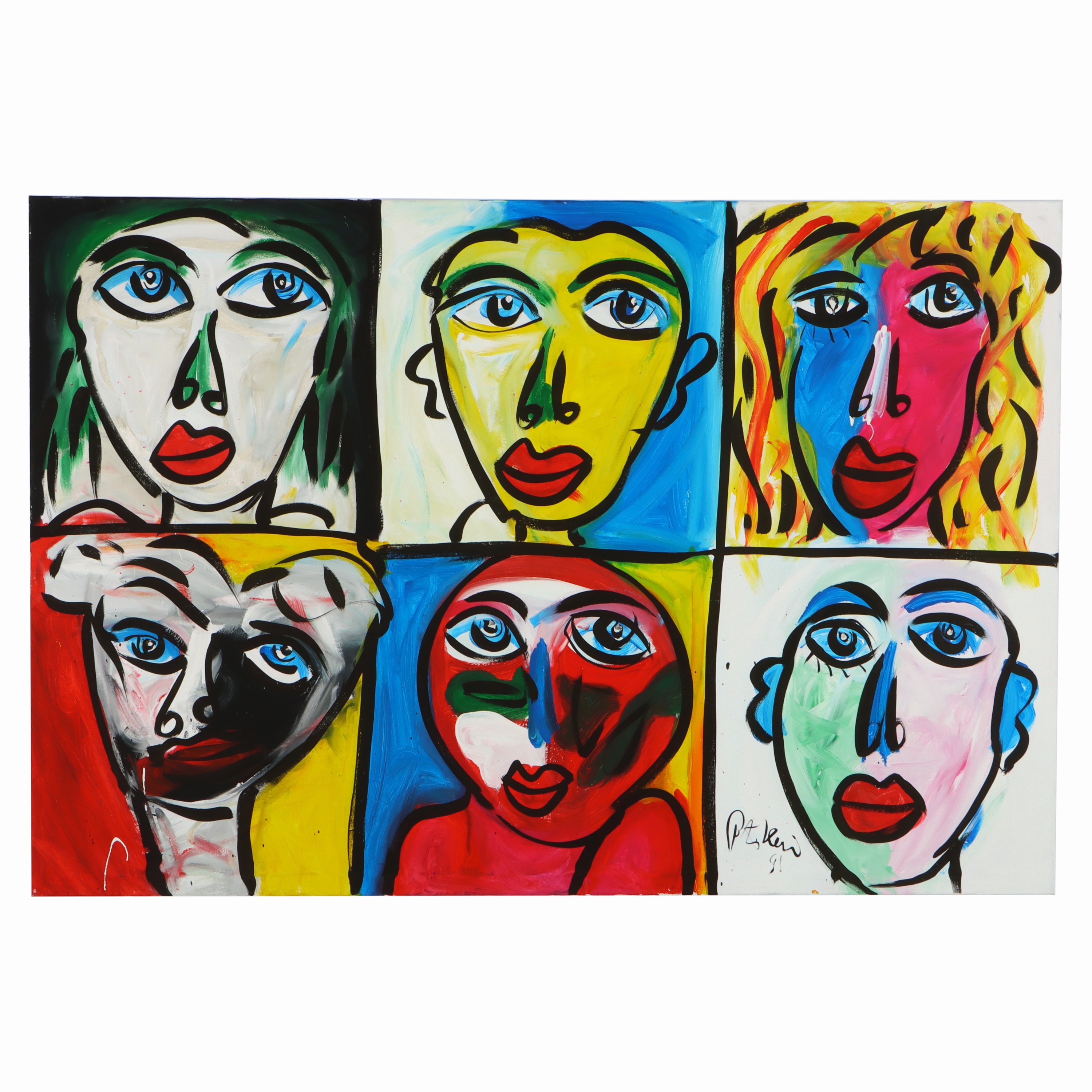 Image 27071632 - Peter Robert Keil, 1998, ohne Titel, ca. 130x192 cm, signiert u. datiert, Öl/Acryl ...