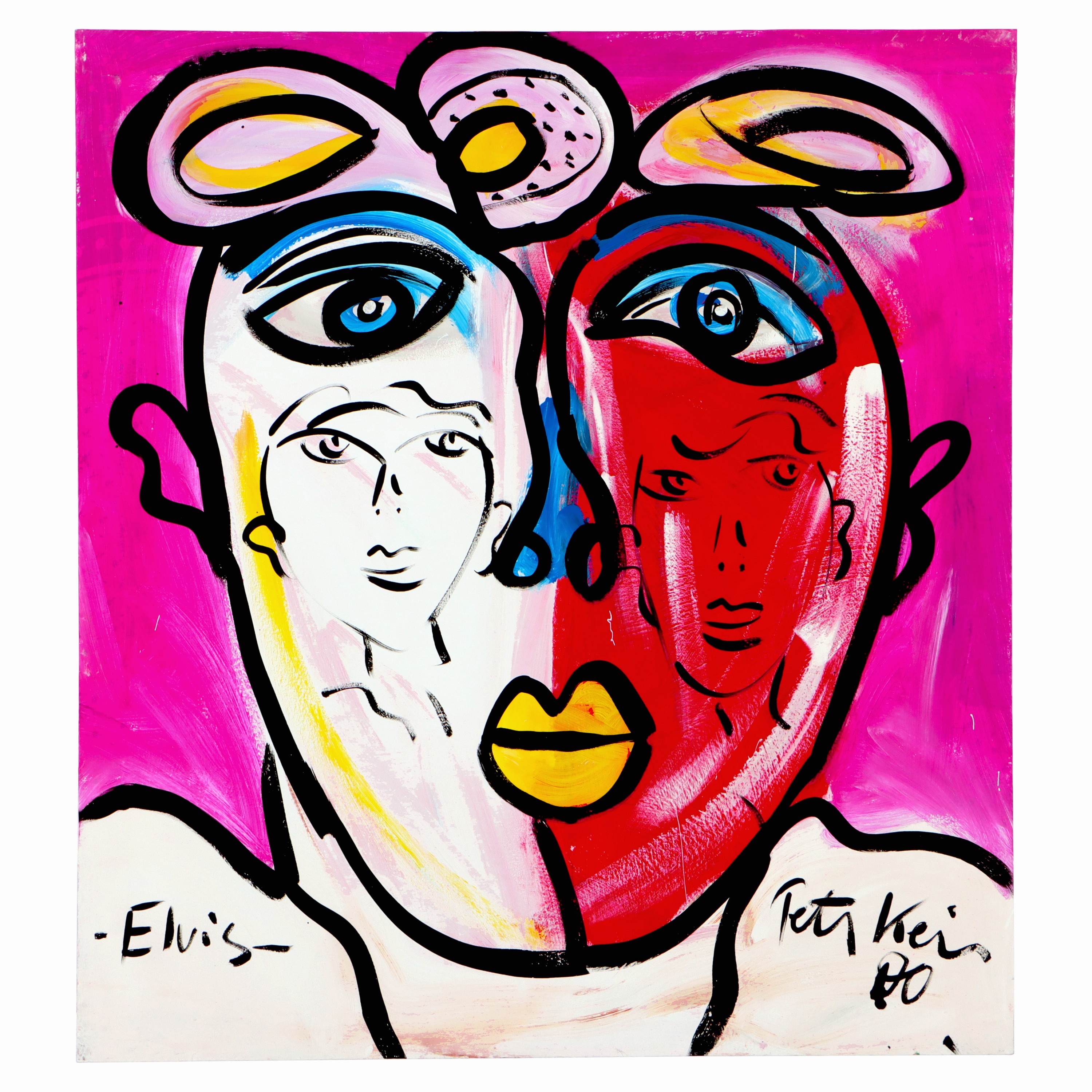 Image 27071681 - Peter Robert Keil, 2000, Titel: ´Elvis´, ca. 110x100 cm, signiert u. datiert, Öl/Acryl ...